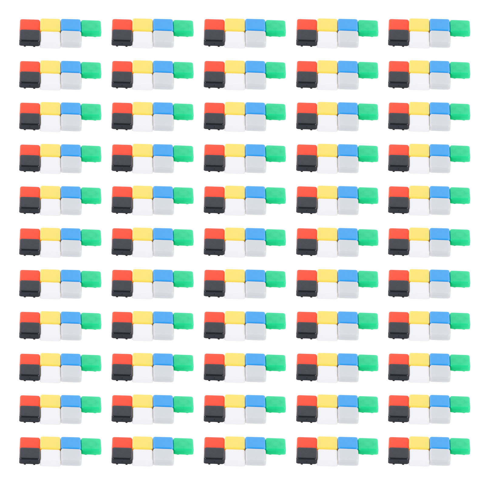 350 Stück Quadratische, Gerade Abs-druckknopfkappen Mit Taktiler Bedienung, 7 Farben, 12 X 12 X 7,3 Mm, Industrietauglich