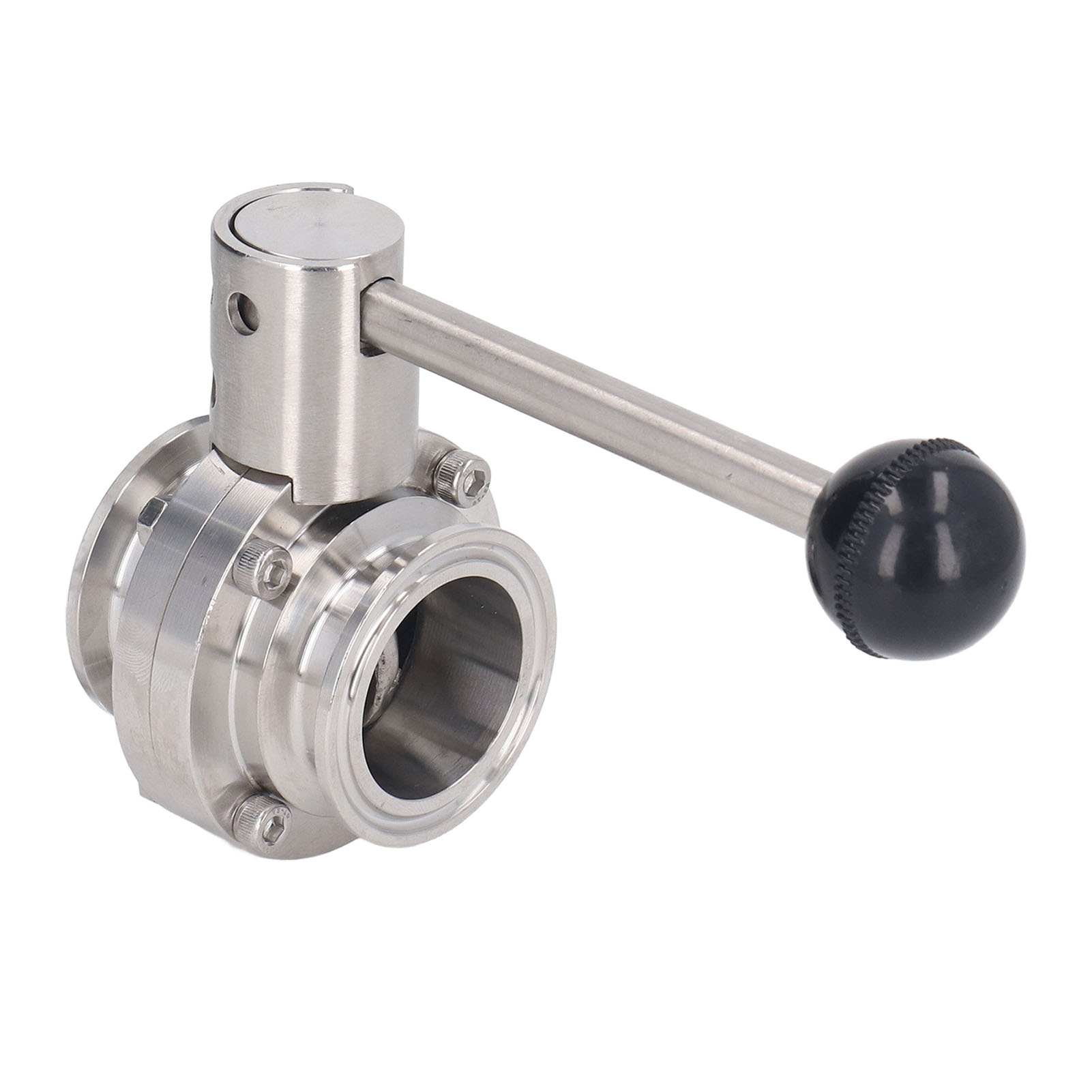 Hygienisches Flansch-absperrventil Aus Edelstahl 304 Mit Silikondichtung, Schnellanschluss, 38 Mm / 1,5 Zoll Außendurchmesser
