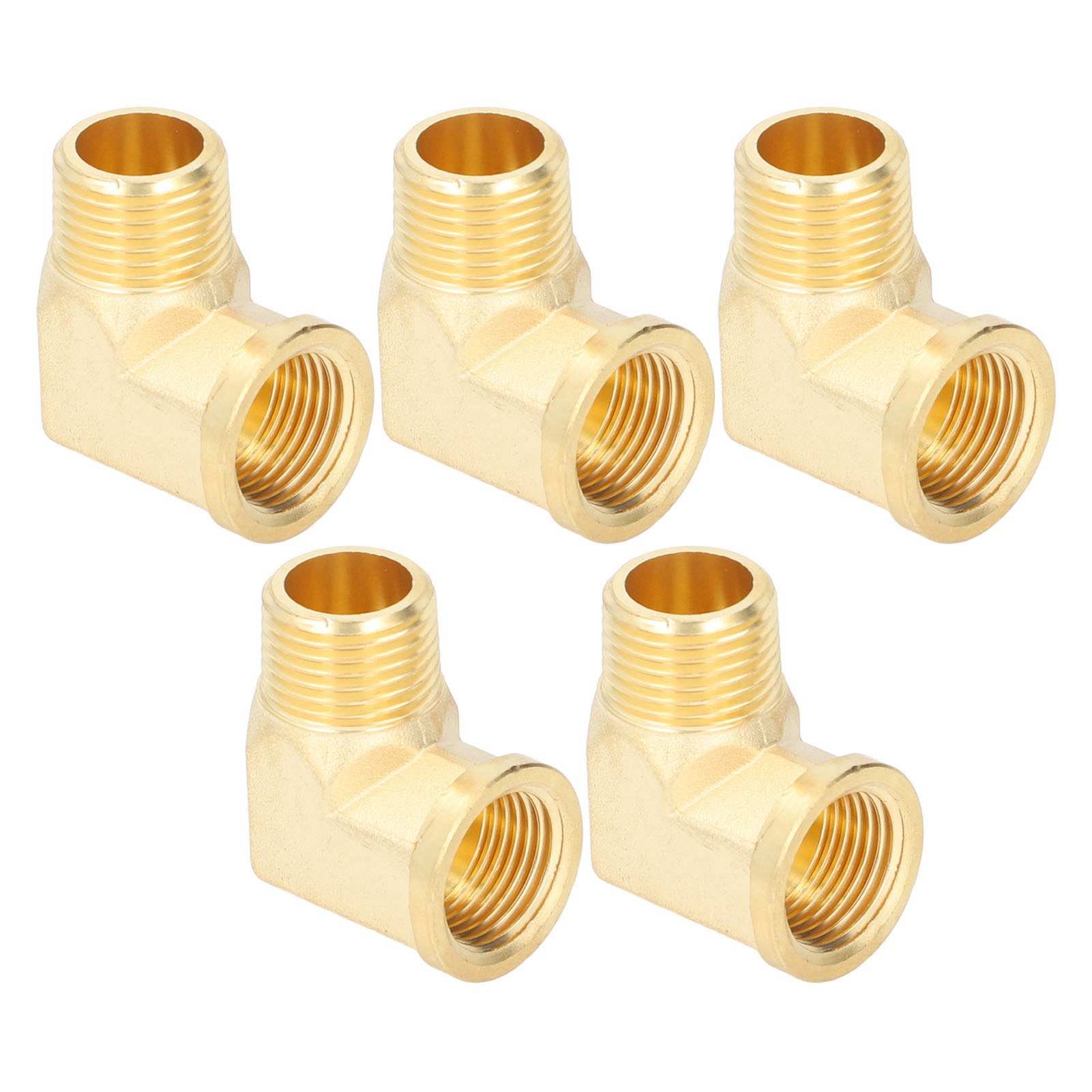 Set Mit 5 90°-winkelverschraubungen Aus Messing, 1/2 Zoll Npt-außen-/innengewinde
