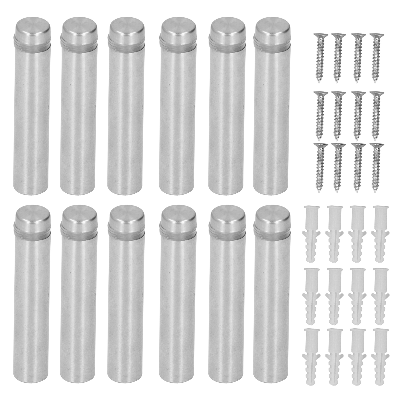 Packung Mit 12 Edelstahl-abstandsschrauben 12x60 Mm Zur Befestigung Von Paneelen Mit Dübeln