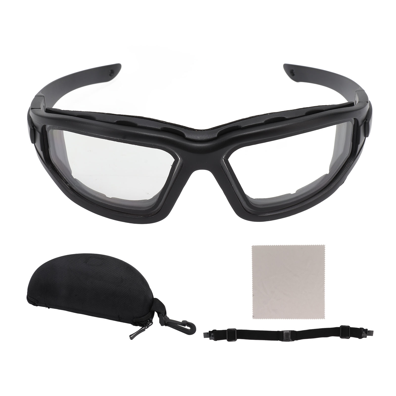Antibeschlag-schutzbrille Mit Doppelverglasten Pc-silikon-linsen, Kratzfest, Stoßfest, Uv400-schutz, Abnehmbaren Bügeln Und Einem Transparenten Kopfband.