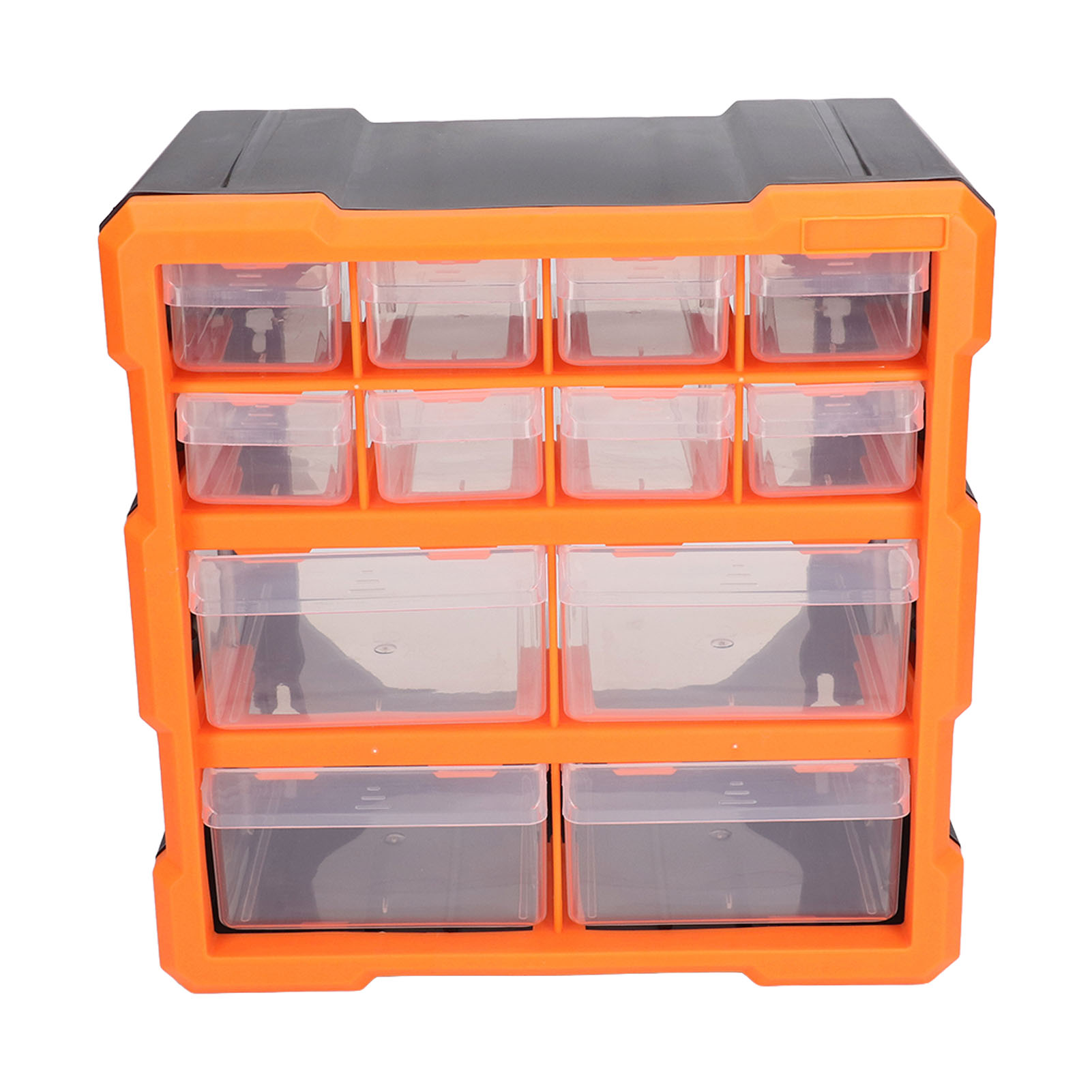 Durchsichtige Pvc-aufbewahrungsbox Mit 12 Schubladen Für Bürobedarf, Bastelmaterialien, Werkstattbedarf, Schrauben, Messschieber, Heimwerkerbedarf, 265 X 265 X 160 Mm
