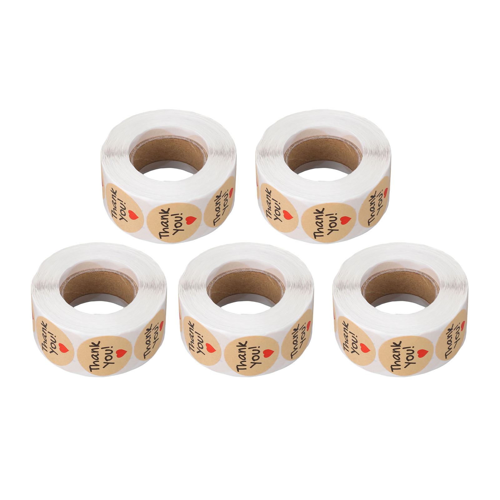 Rollen Mit Je 2500 Runden, Selbstklebenden Etiketten, 2,5 Cm Durchmesser, Aus Kraftpapier, Für Bastelarbeiten, Geschenkverpackungen Und Zum Verschließen Von Briefumschlägen