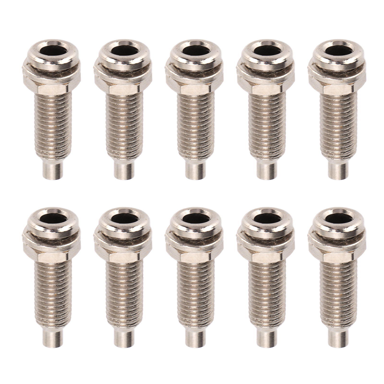 10 Stück Vernickelte Bananenstecker Aus Messing Mit 4-mm-bohrung Und M6-mutter Für Elektronik- Und Industriegeräte
