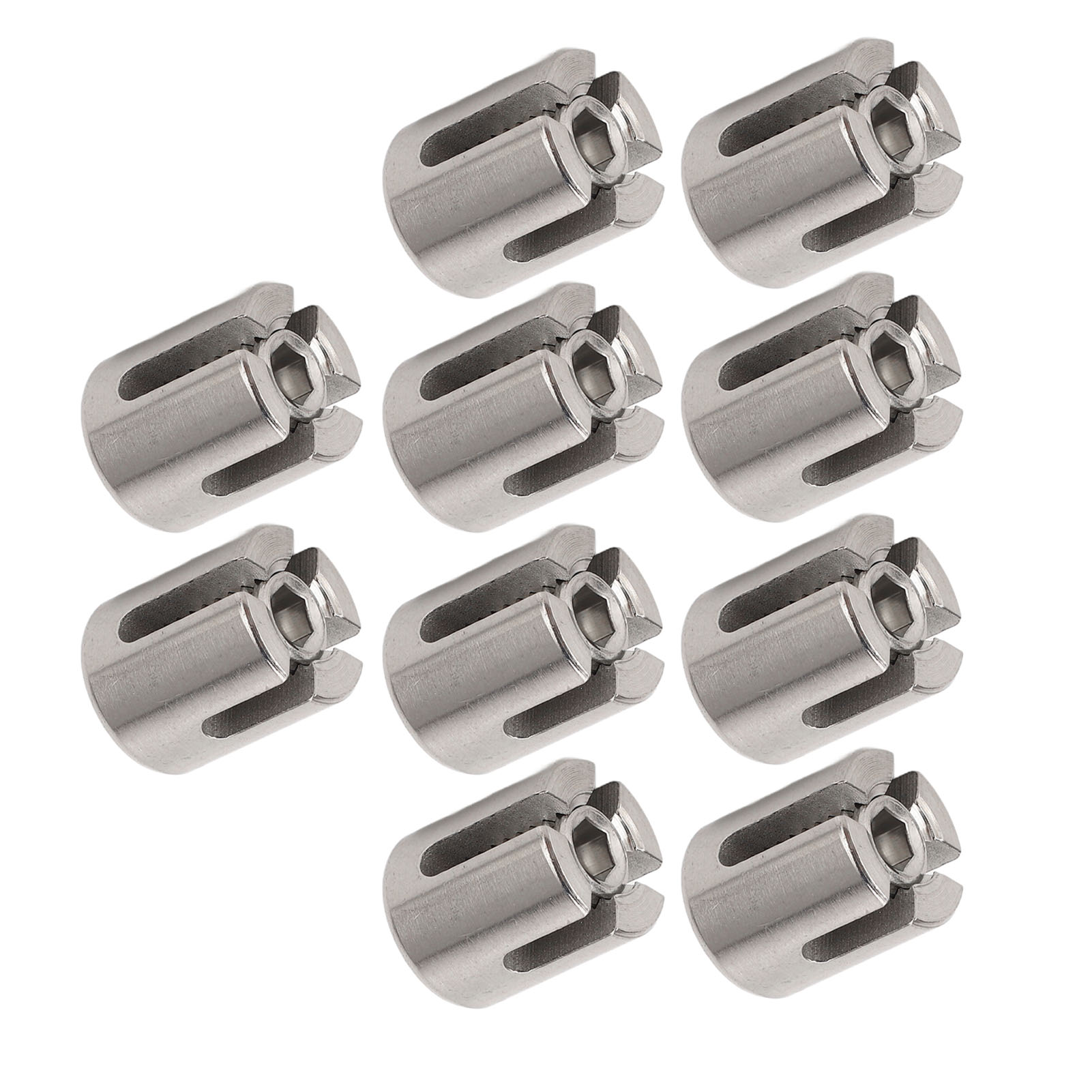 10 Stück Kreuzkabelklemmen Für Edelstahlseile 316, Seilbefestigungen, Drähte, Geländerzubehör, Wandsysteme, 3 Mm