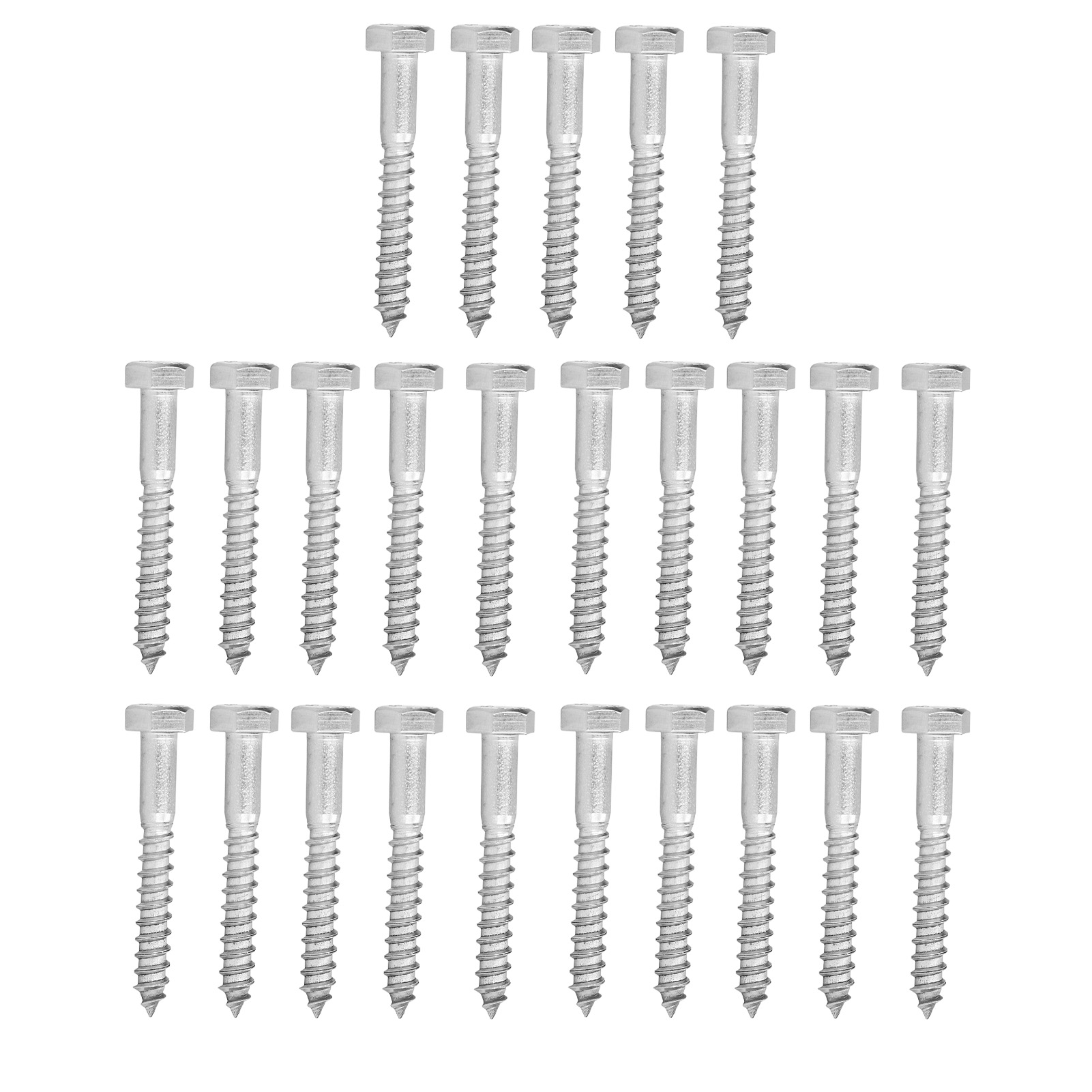 Selbstbohrende Holzschrauben Din 571, Edelstahl A2-70, Mit Halbgewindetem Sechskantkopf M8x60 Mm, 25er-packung