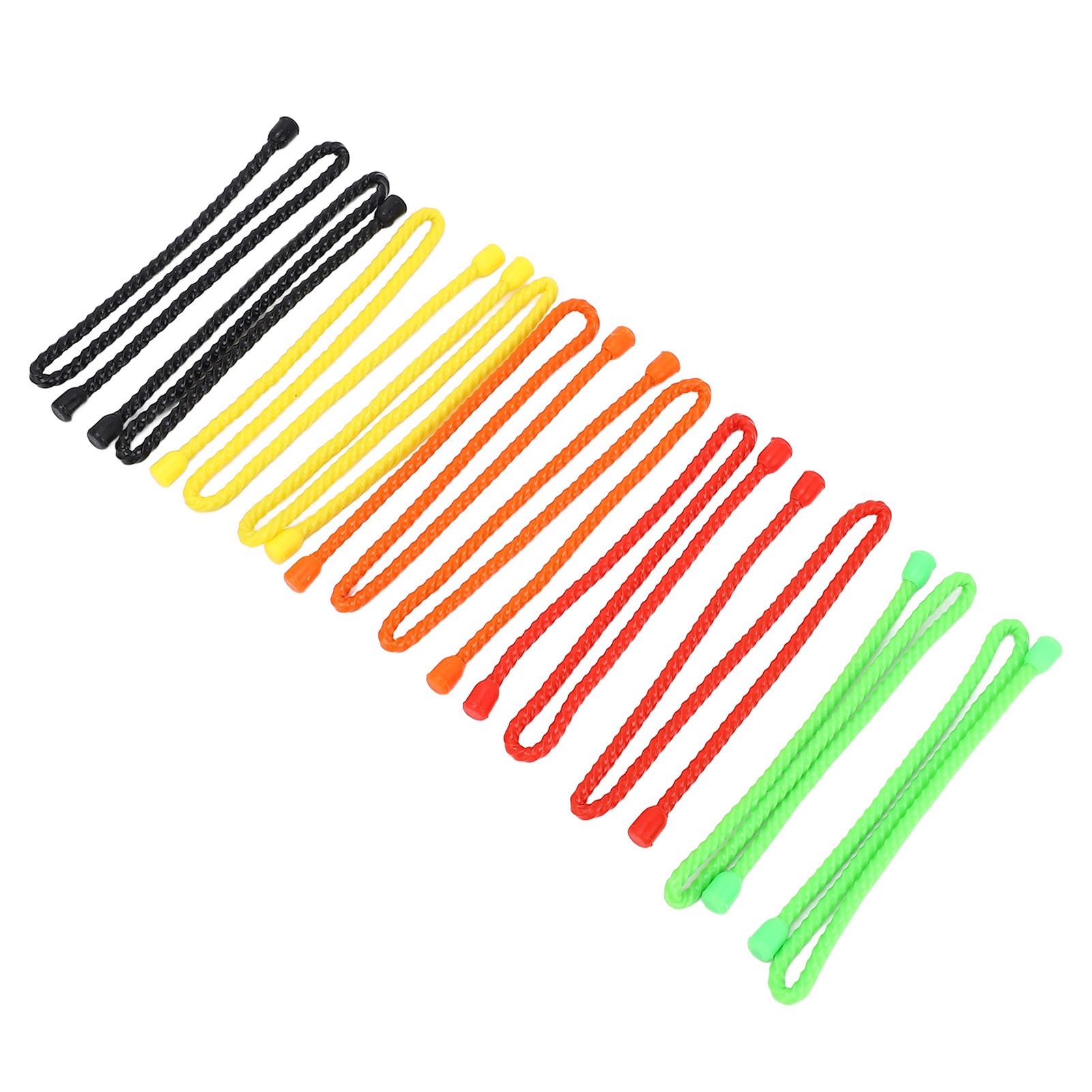 Packung Mit 10 Silikon-kabelbindern, 45,72 Cm, 5 Mm, Vielseitig Einsetzbar, Rot, Orange, Gelb, Grün, Schwarz, Flexibel, Gebogen