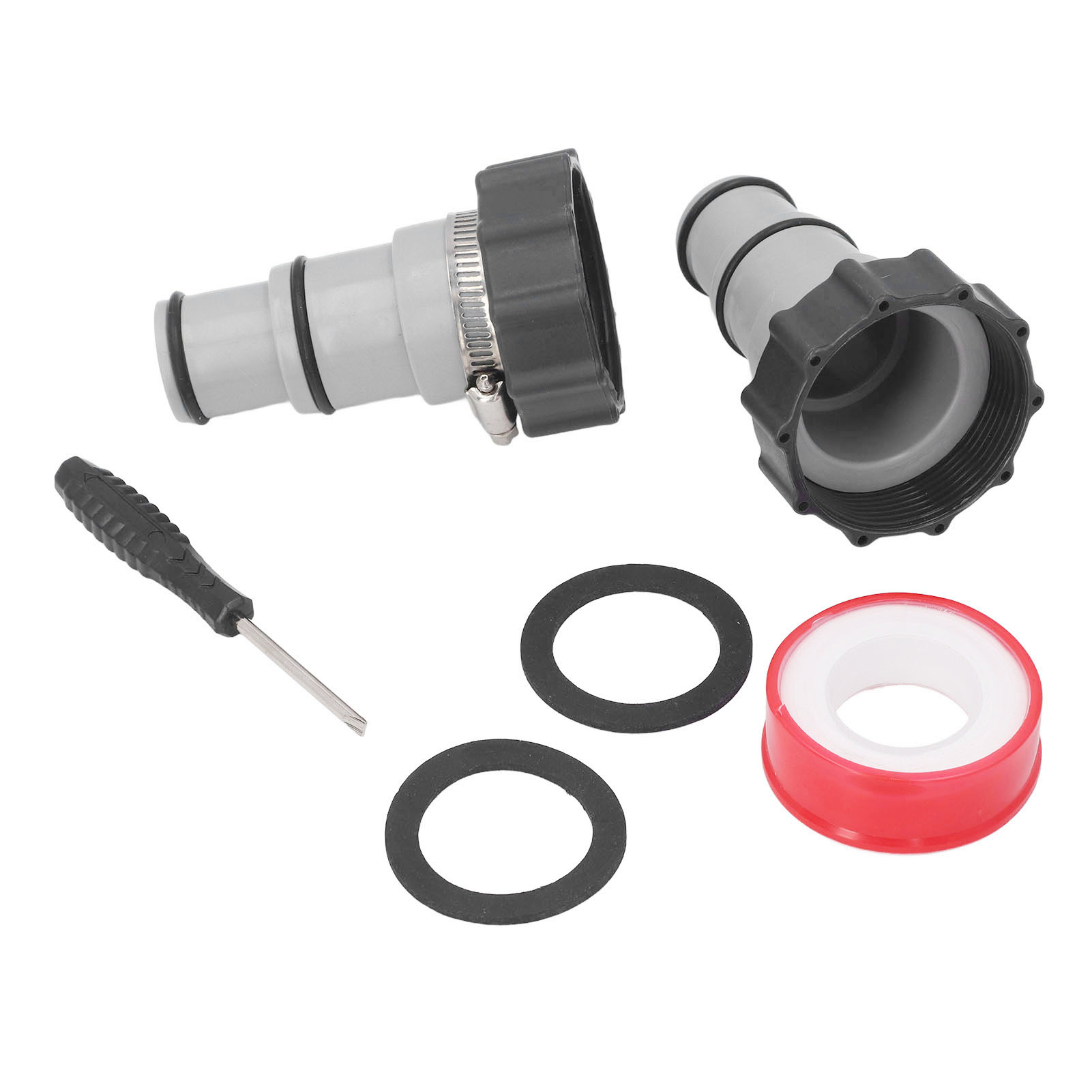 Gewindeschlauchadapter-set Mit Klemme Und Unterlegscheibe Für 1,5-1,25-zoll-schläuche, Pumpe Und Filtersystem