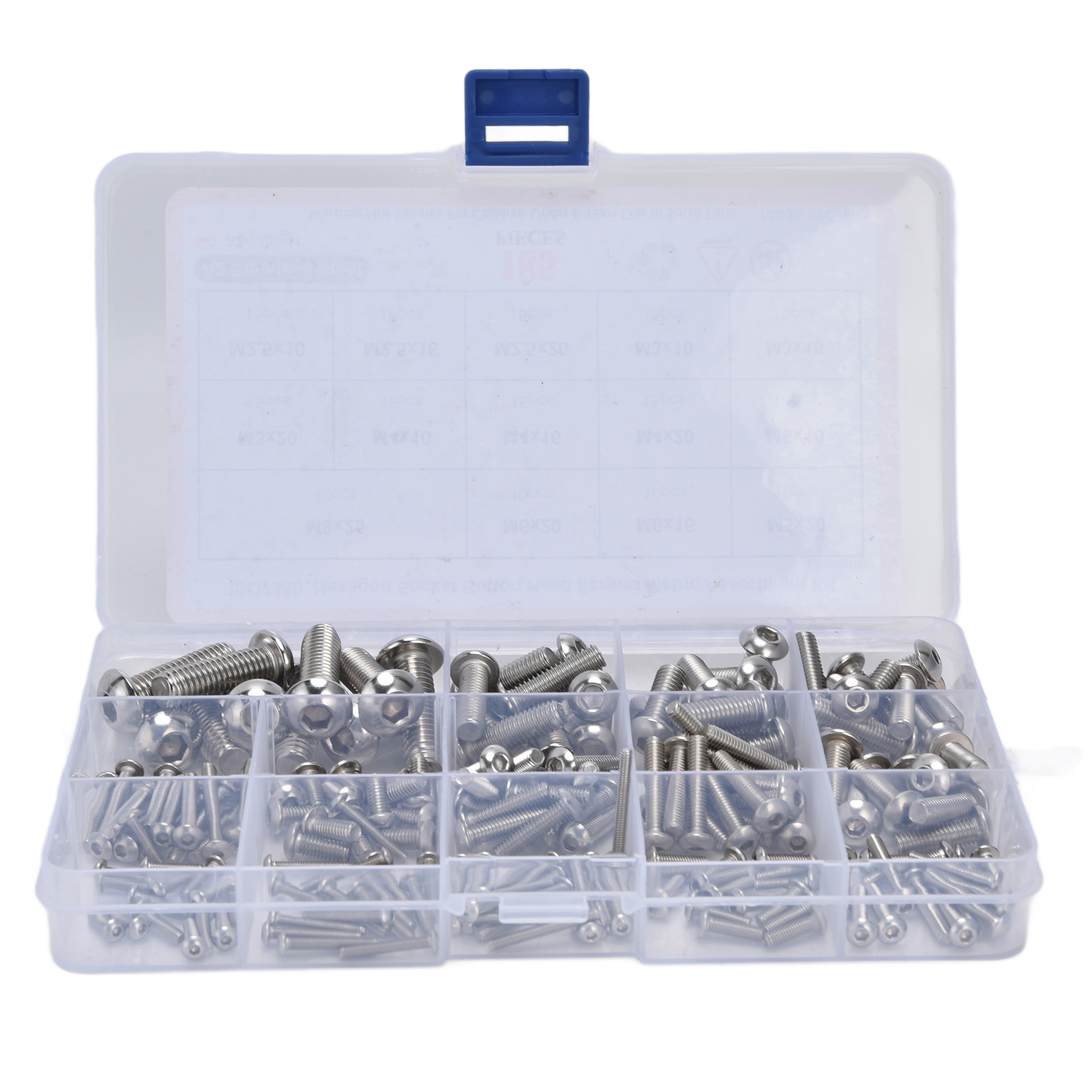Packung Mit 185 Innensechskantschrauben Aus Edelstahl 304 Für Reparaturen