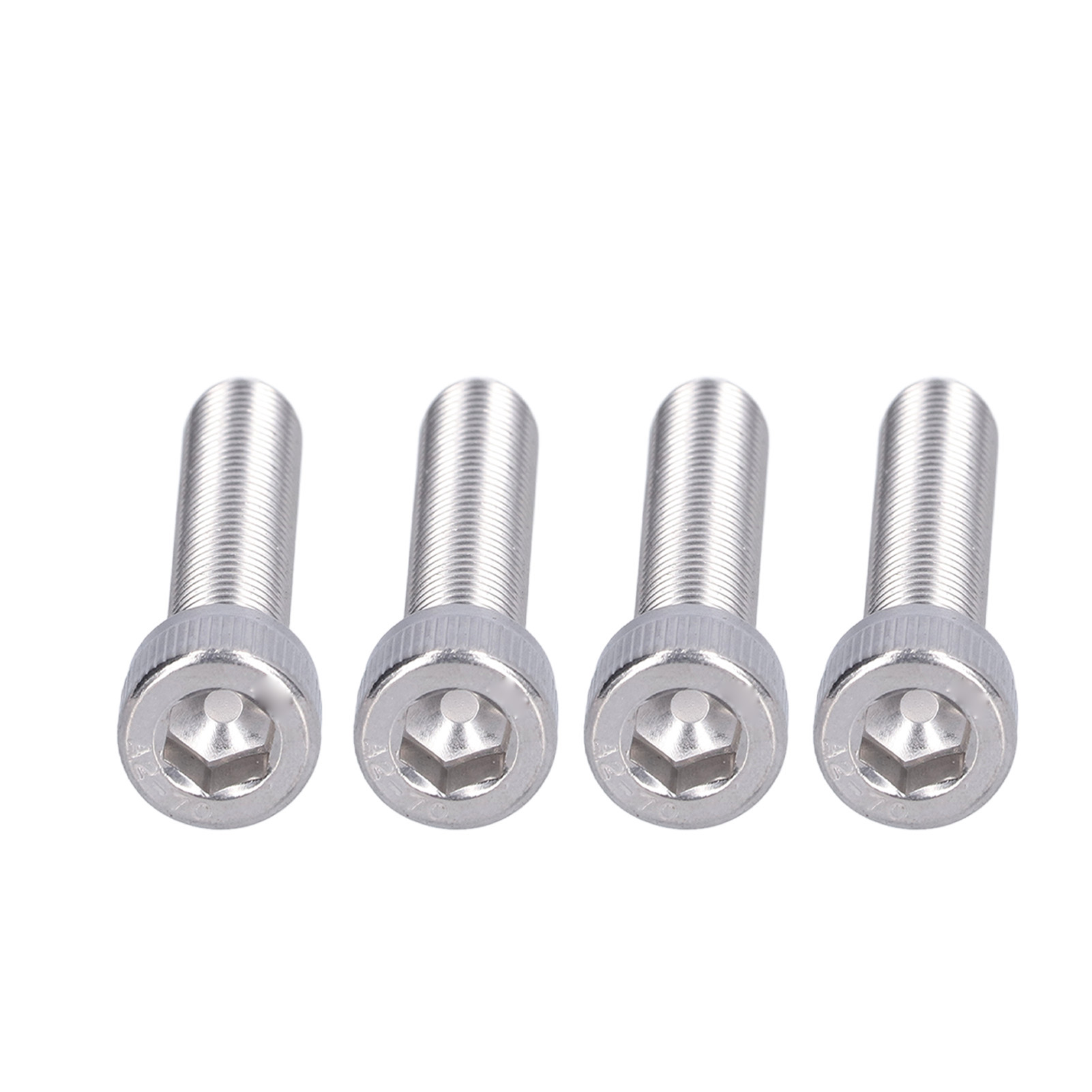 Satz Mit 4 Zylindrischen Sechskantschrauben Aus Edelstahl A2, 1,25 Mm Feingewinde, M10x50