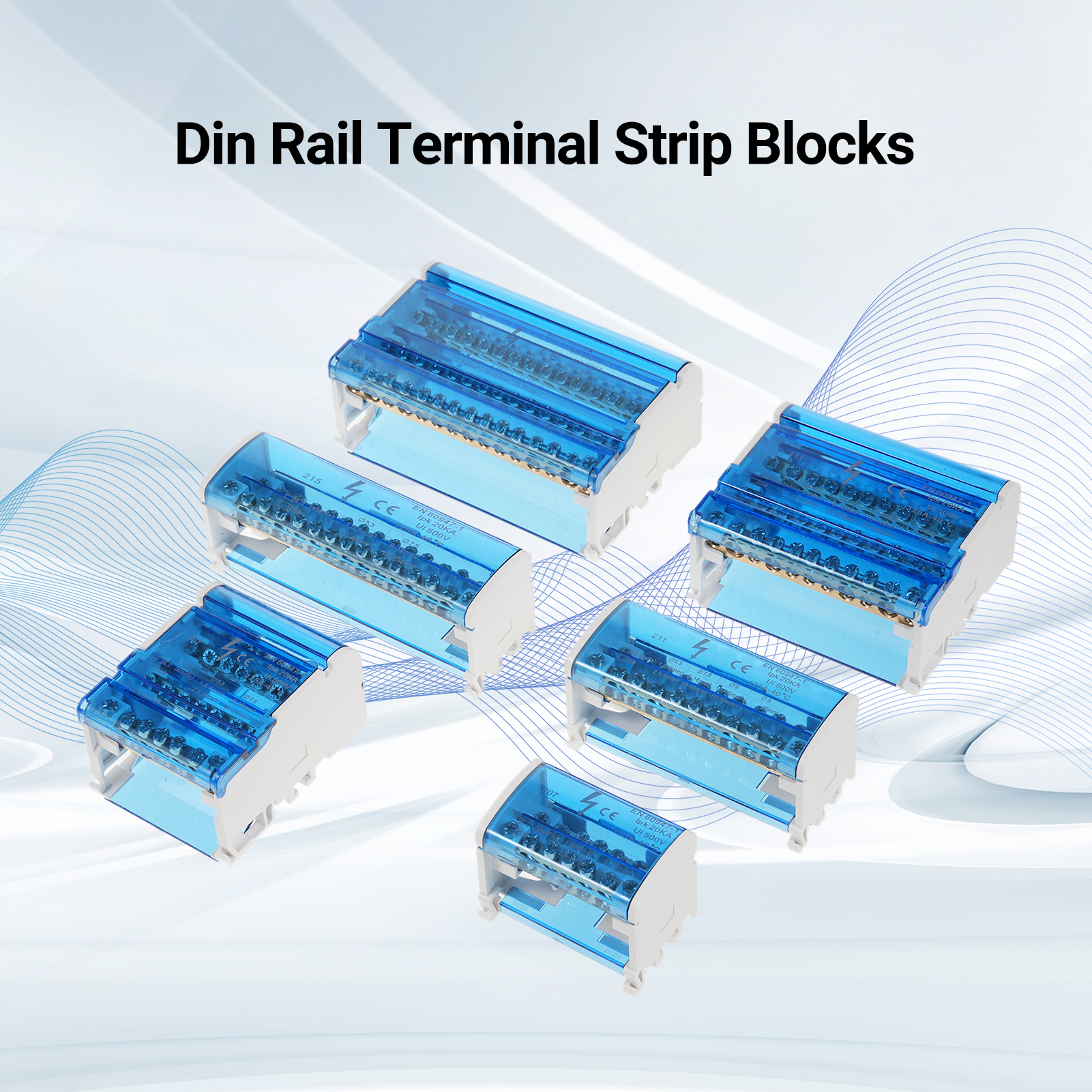 Einphasiger, 4-stufiger Klemmenblock-verteilerkasten, 415 Mm Din-schienen-klemmenblock-verteilerkasten Mit Transparentem Deckel, Verteilerschutzkasten