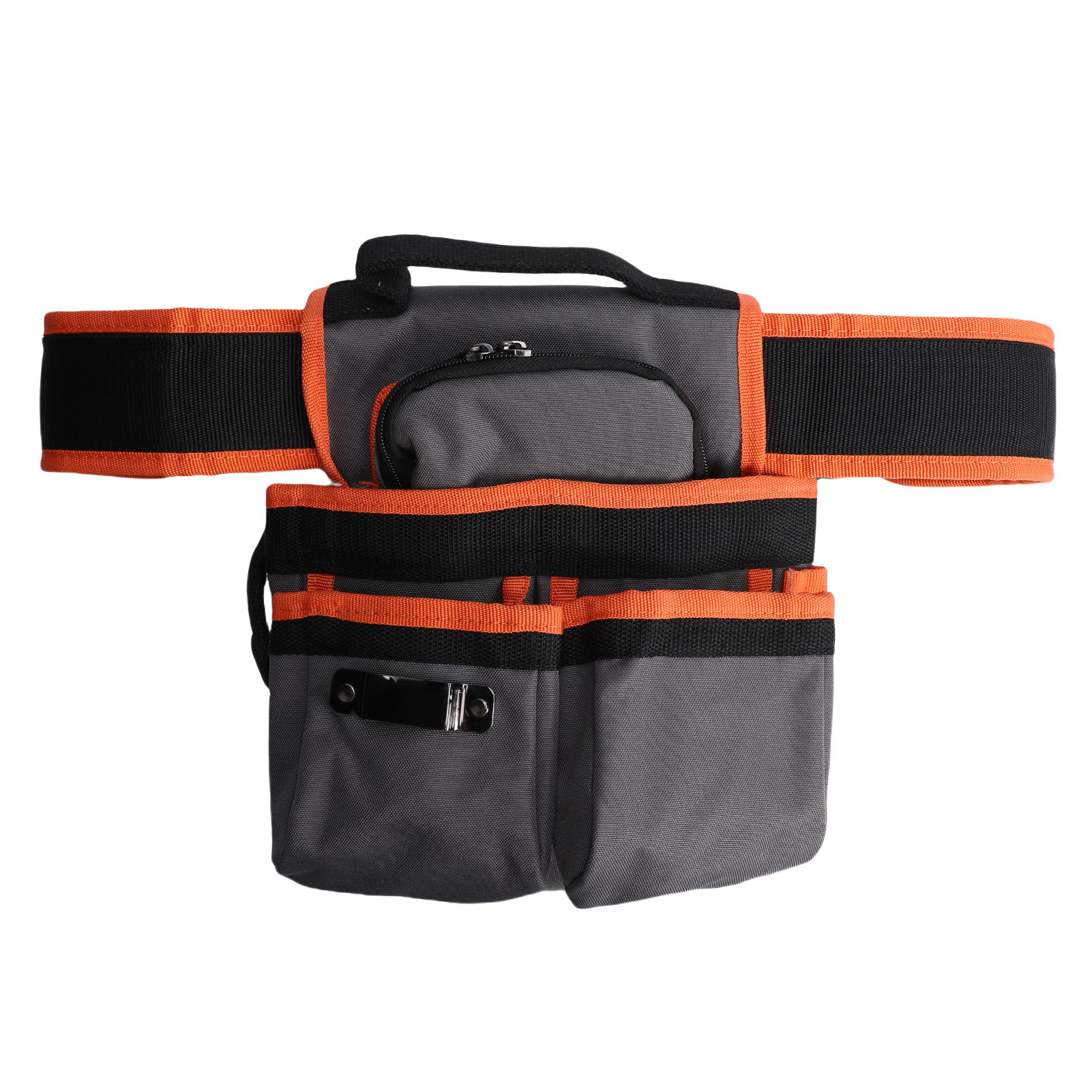 Werkzeuggürteltasche Für Elektriker Mit Zange, Mehreren Fächern, Strapazierfähigem, Abriebfestem Oxford-gewebe Für Schreiner Und Heimwerkerprojekte, Yb-020, Grau Und Orange