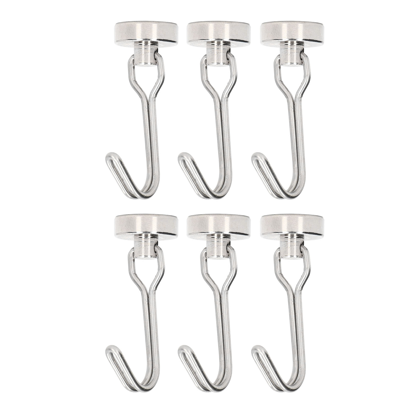 Set Mit 6 Kleinen Und Leichten 180° Drehbaren Magnethaken G16 N35 Für Die Aufbewahrung In Küche Und Bad (0-5 Kg)