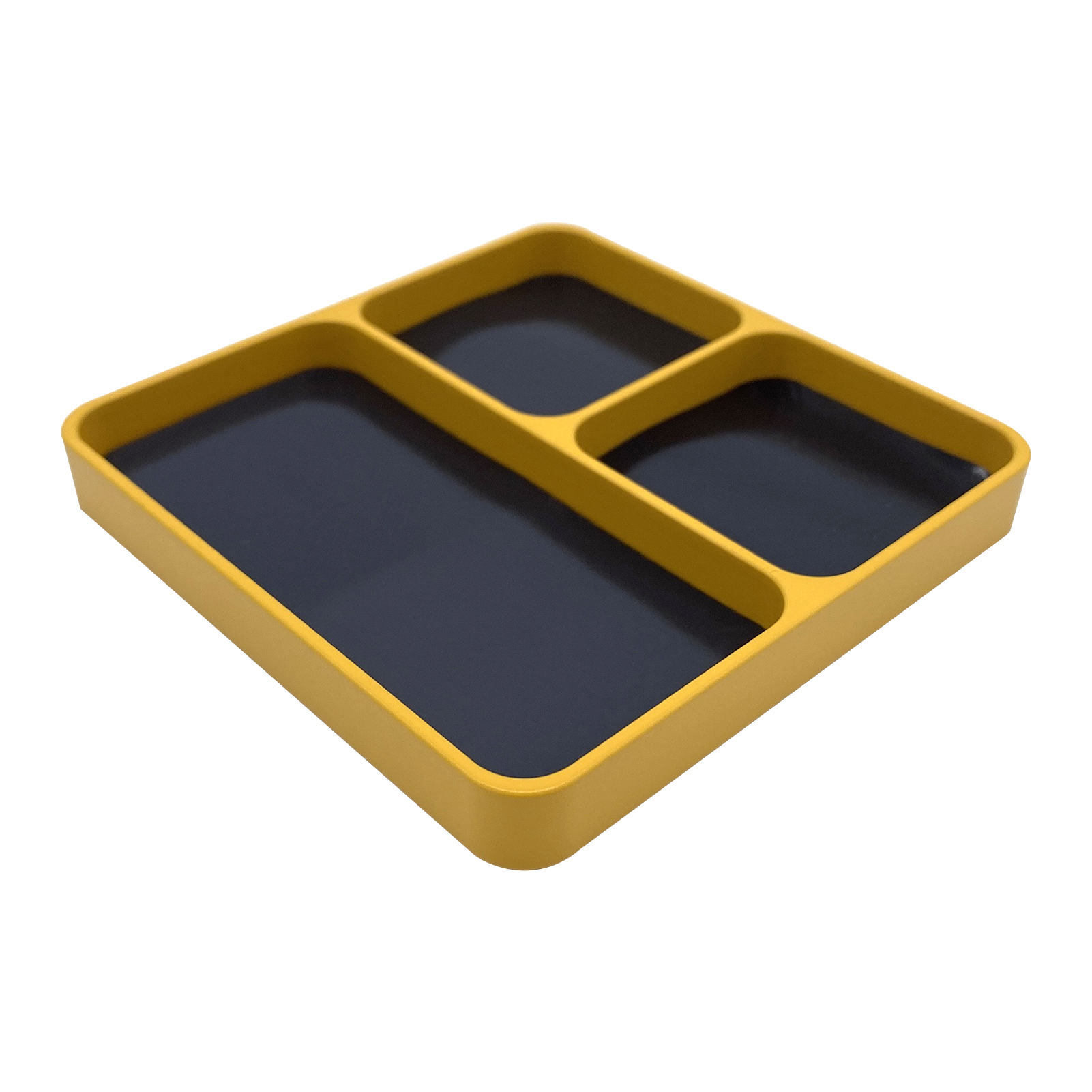 Magnetische Aluminiumschale Zur Aufbewahrung Von Schrauben, Bolzen, Muttern, Steckschlüsseln Und Stiften, Tragbare Organizer-schale 10 X 10 X 1,2 Cm Mit 3 Herausnehmbaren Magnetplatten, Blau/gelb