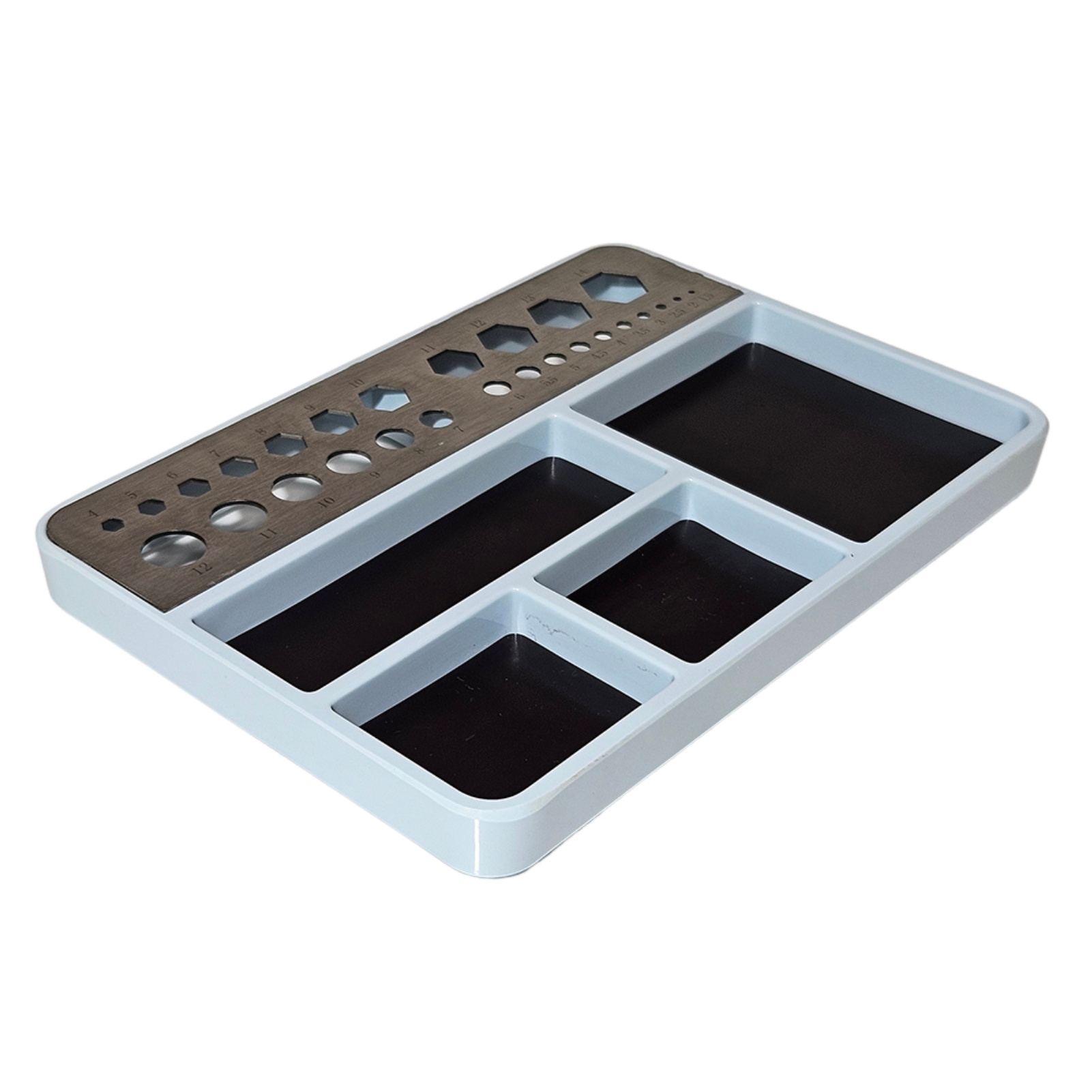 Magnetische Sortierschale Für Kleinteile, Schrauben- Und Steckschlüssel-organizer Für Rc-reparaturen, Edelstahl Und Robuster Kunststoff, 17,6 X 12,2 X 1,7 Cm, Für Runde Und Sechseckige Muttern, Nägel,