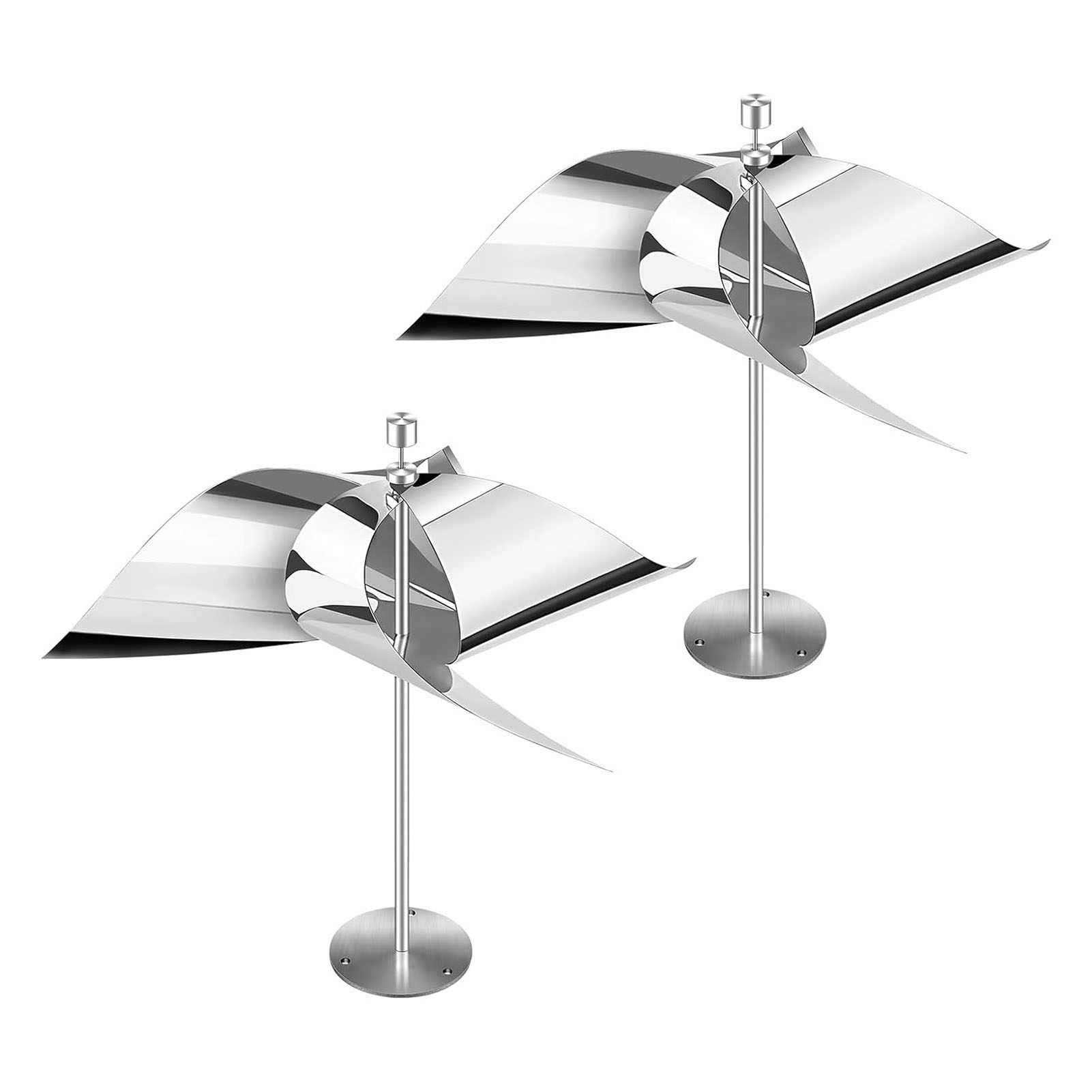 Stück Drehbare, Reflektierende, Windbetriebene Vogelscheuchen Aus Edelstahl Für Den Außenbereich