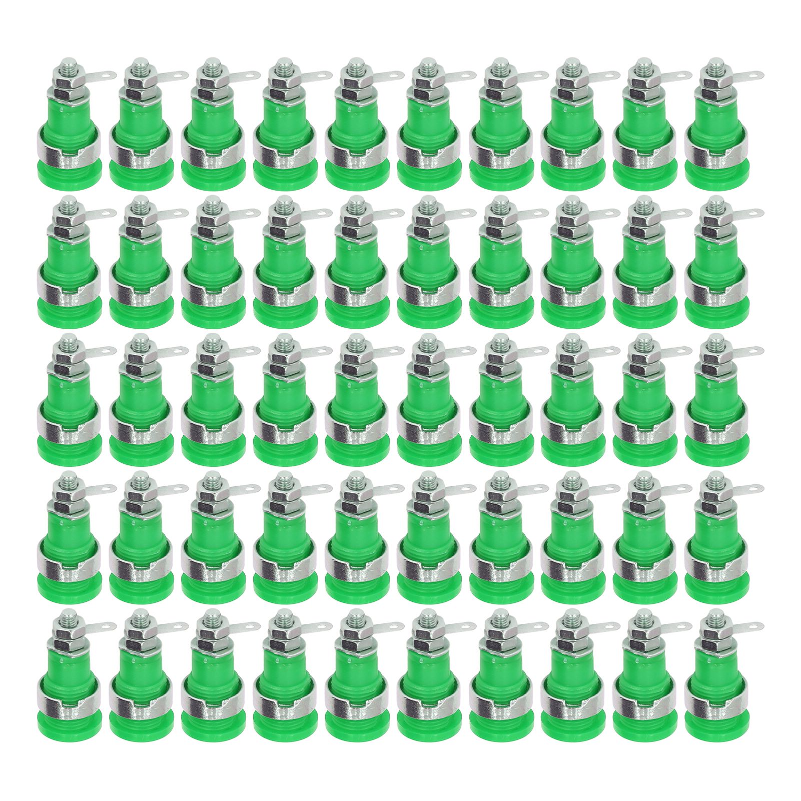 Packung Mit 50 Leistungsstarken Und Langlebigen 4-mm-bananensteckern Aus Vernickeltem Messing Und Abs Für Elektrisches Zubehör Und Umweltprüfungen