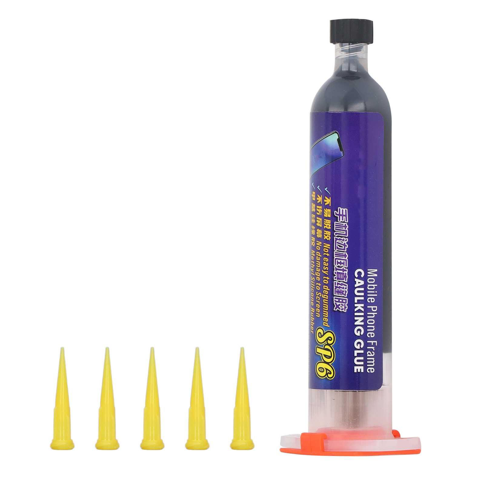 Methylsilikon-reparaturkleber Für Handydisplays, Starke Haftung, Wasserdichte Versiegelung, Reparatur Von Gebogenen Displays, 30 Minuten Aushärtungszeit, 30 Ml, 5 Nadeln, Milchig-weiß