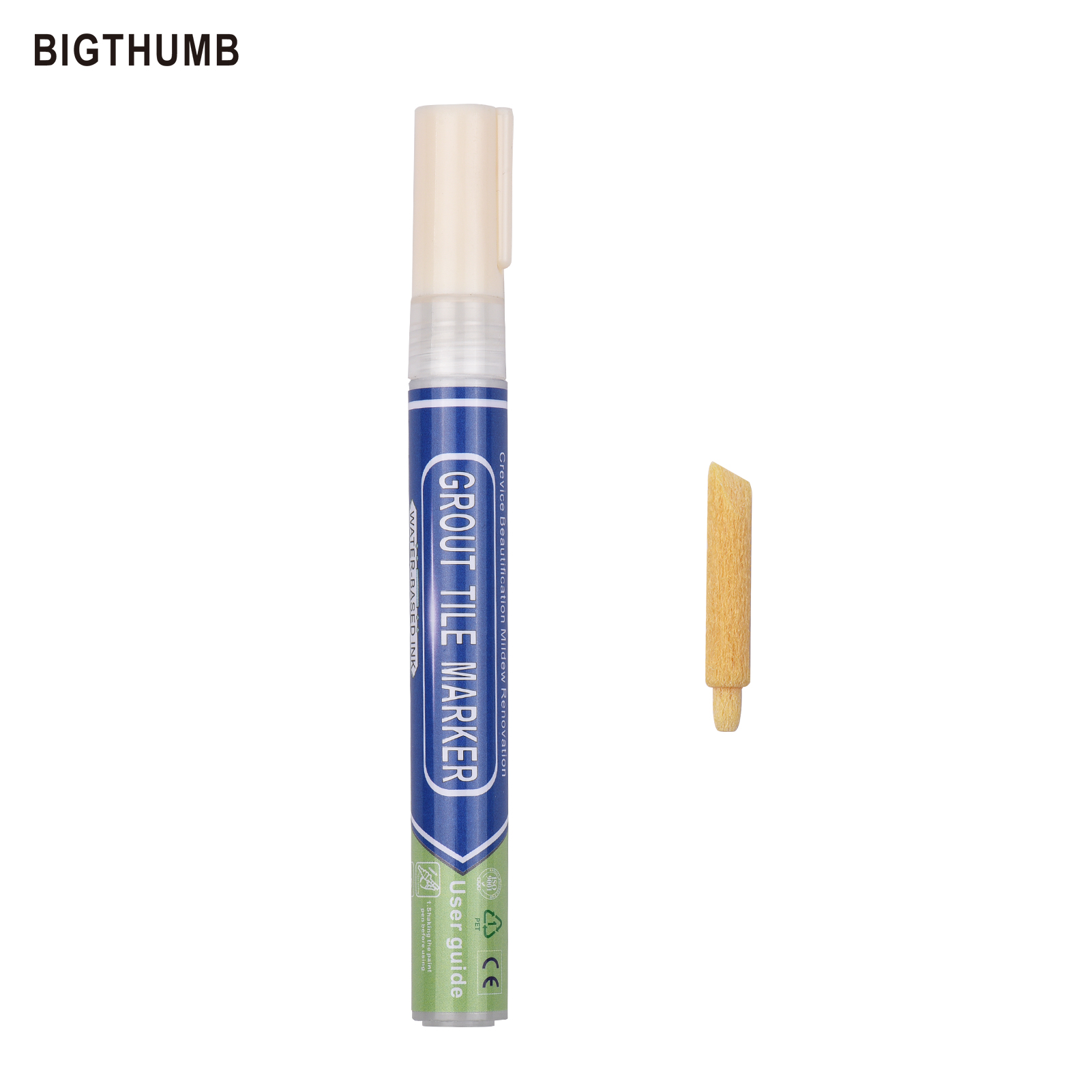 Bigthumb Fliesenfugenmarkierer, Wasserbasierte Farbe, Renovierungs- Und Reparaturmarkierer, Linienmarkierung, Fugenbeschichtung, Ersatzspitze, Wasserdicht, Für Bad, Küche, Wohnzimmer, Balkon, Boden, R