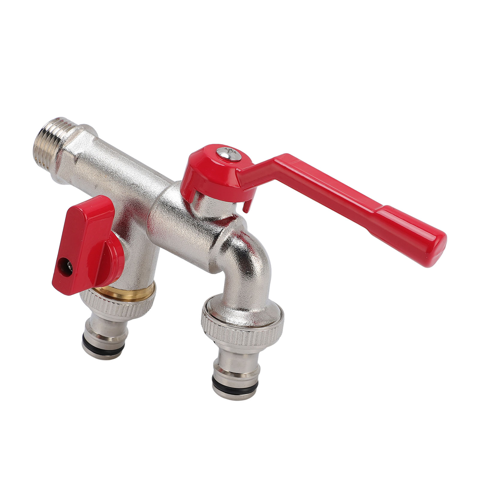 Doppelläufiger Messing-außenwasserhahn, 3/4-zoll-zulauf, 25-mm-ablauf, Multifunktionaler Gartenmischer