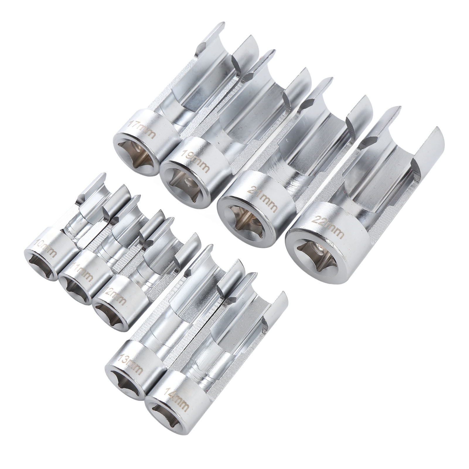 Satz Mit 9 Kraftstoffleitungssteckschlüsseln 10-22 Mm, 3/8" Bis 1/2" Antrieb, Crv Stahl-einspritzdüsen-steckschlüssel Für Autoreparaturen