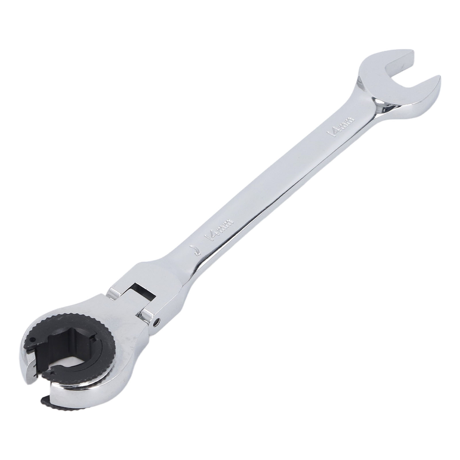 14 Mm X 19 Cm Offener Konischer Mutternschlüssel Mit 72-zahn-nuss, Gelenk-ratschenmechanismus, Für Kraftstoff-, Brems- Und Klimaanlagenschläuche, Einstellbarer Winkel