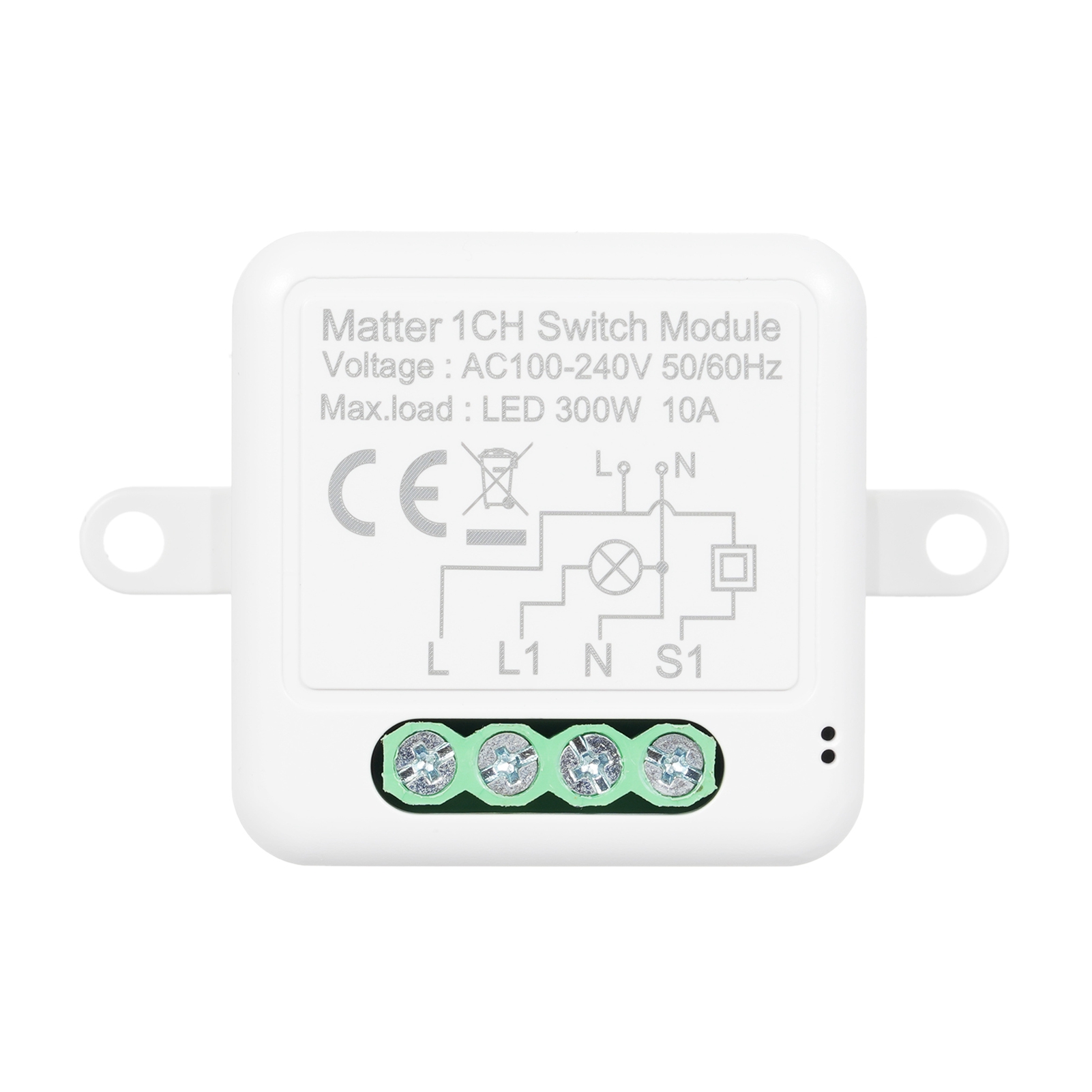 Mini Matter 1-wege-wlan-smart-relaismodul, Diy-schalter, 10 A, Für Smart-home-automatisierung, Kompatibel Mit Homepod Assistant Und Smartthings