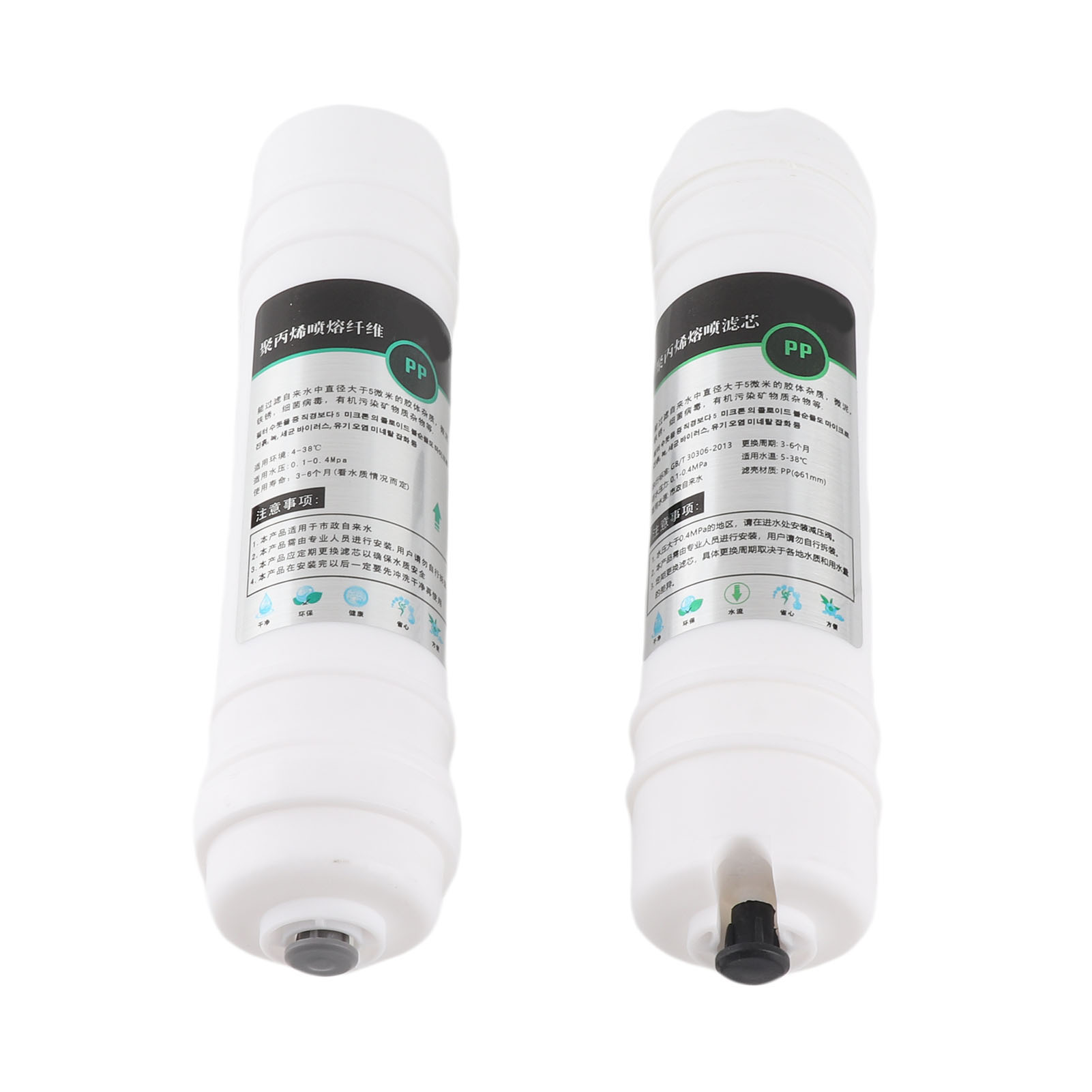2-teilige 10-zoll-wasserfilterkartusche, Pp-baumwolle, Universeller Schnellanschluss-ersatzfilter