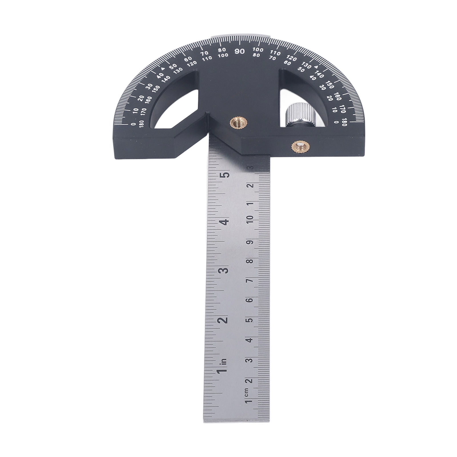 12 Mm Schwarzer Und Silberner Abs-holzbearbeitungswinkel Zur Winkelmessung Und 8-zoll-markierung