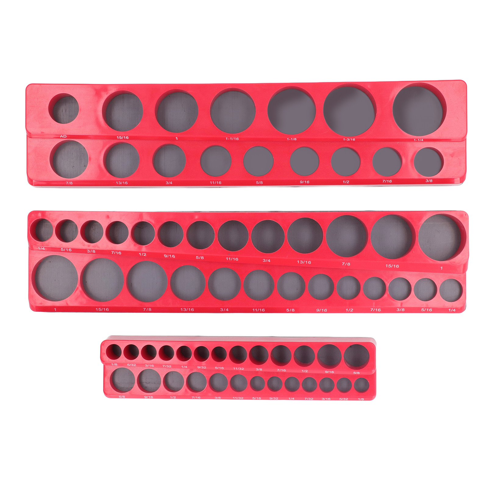 Set Mit 3 Magnetischen Abs-steckschlüsselaufbewahrungsleisten Für 1/4", 3/8" Und 1/2"-steckschlüssel, Bohrkapazität, 68 Steckschlüssel