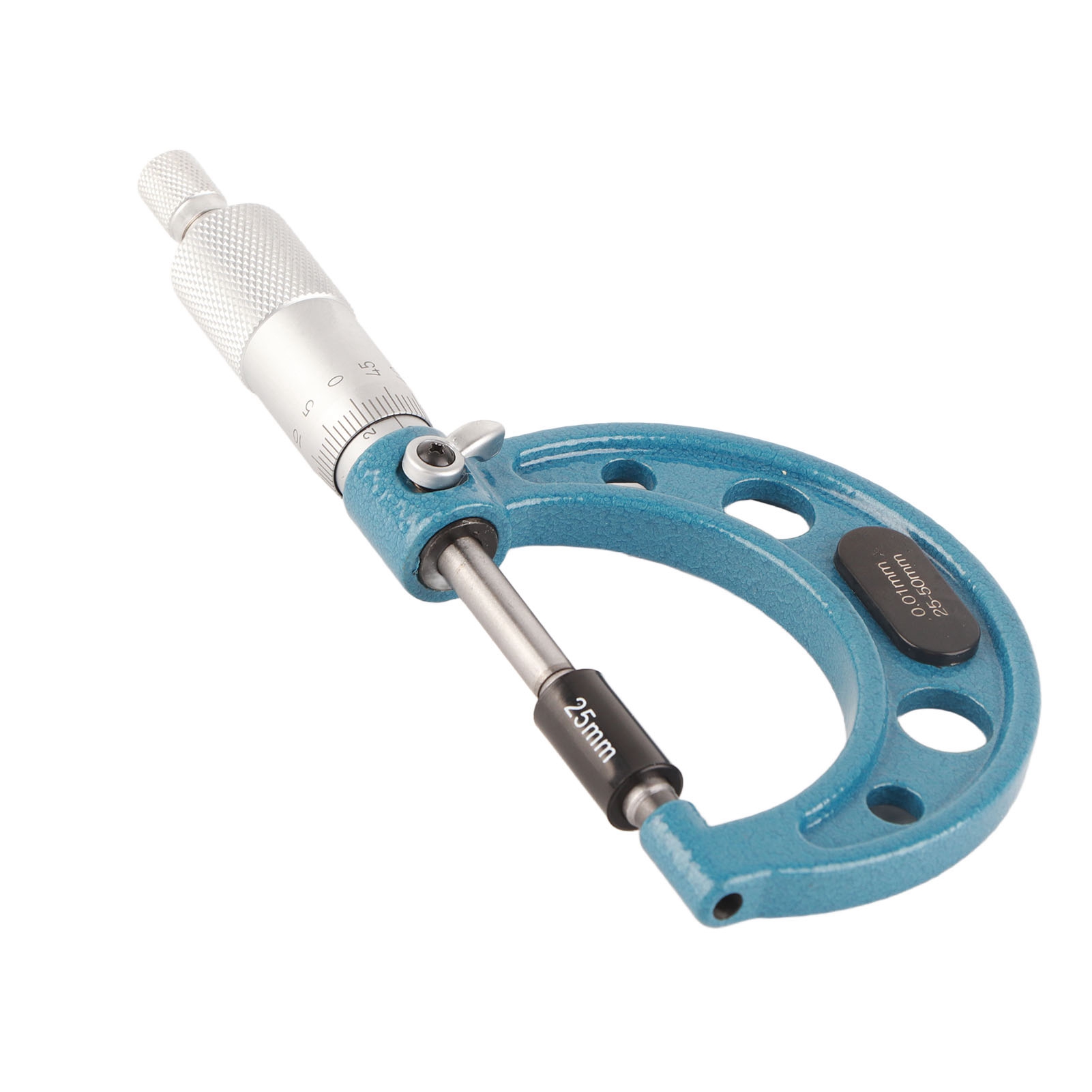 Edelstahl-außenmikrometer, 0,01 Mm Genauigkeit, Messbereich 25–50 Mm, Mit Schlüssel Und Kalibrierlehre