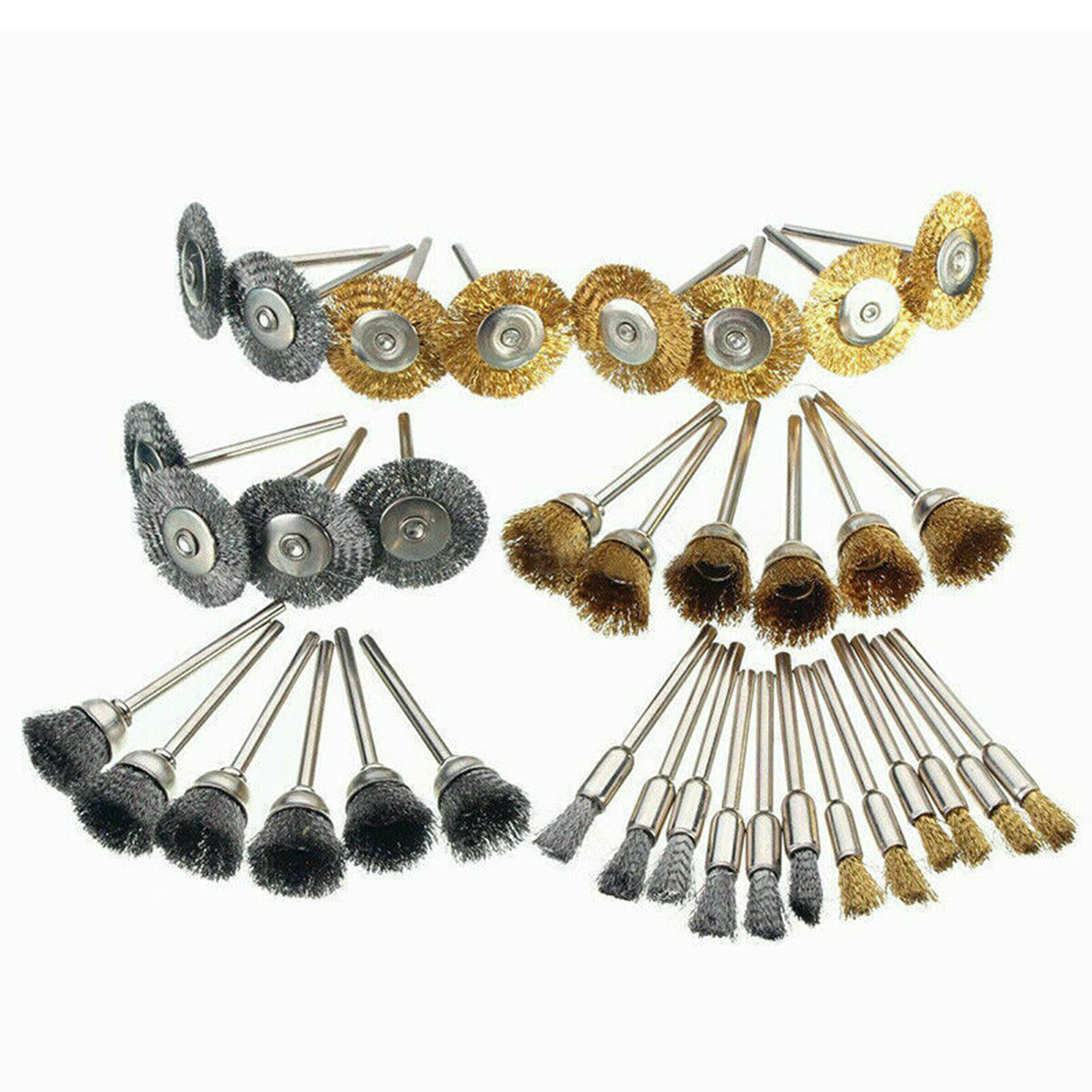Set Mit 36 Drahtbürsten Aus Edelstahl Für Bohrmaschinen Und Rotationswerkzeuge