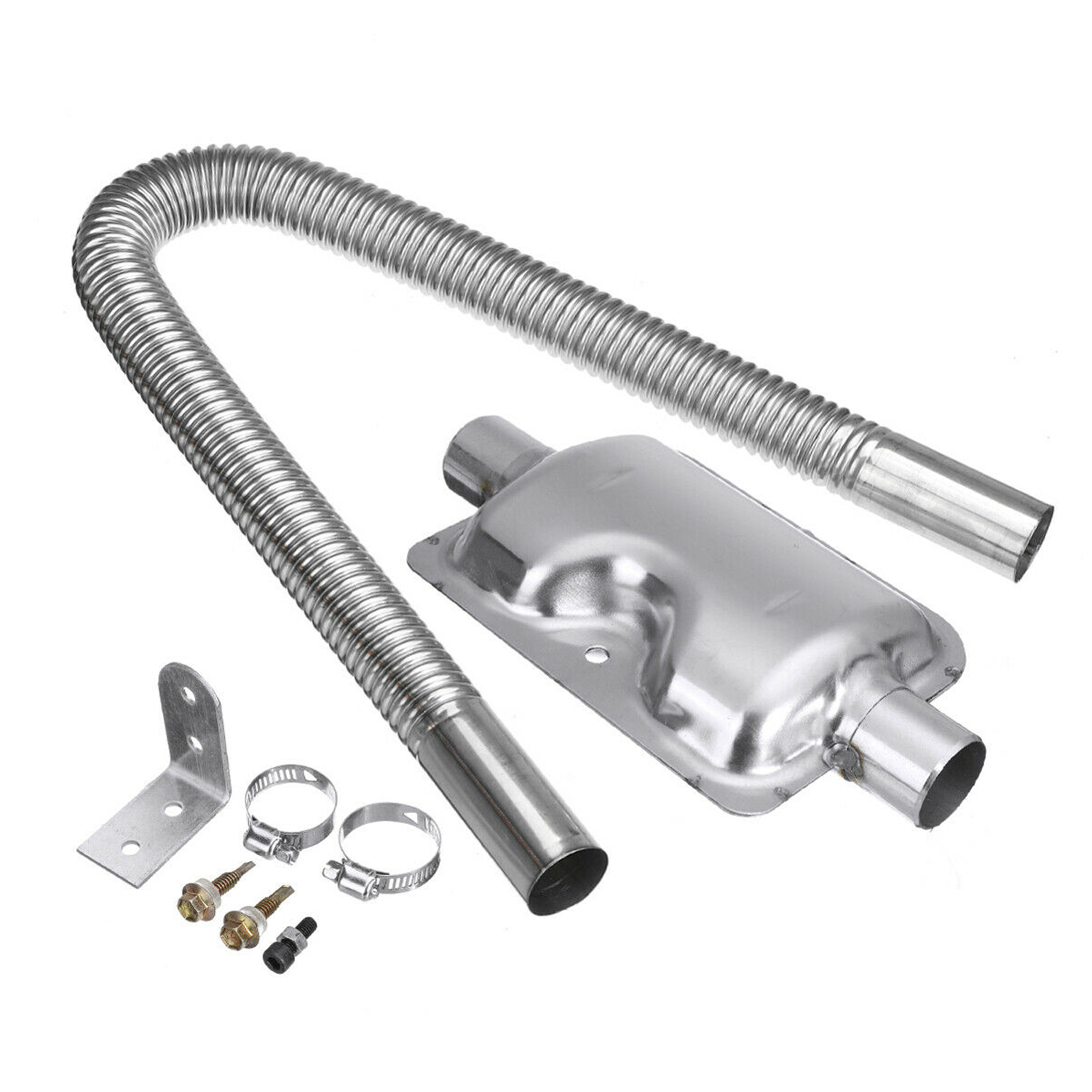 Komplettes 600-mm-auspuffrohr Und 24-mm-schalldämpfer-set Für Diesel-luftheizung, Wohnmobil-parkplatz E12935
