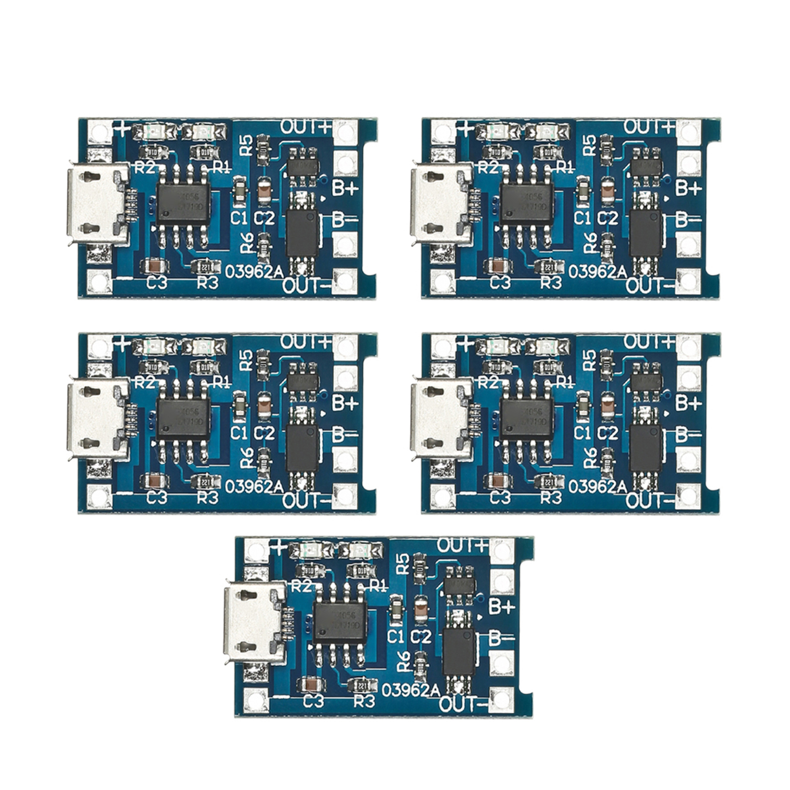 Packung Mit 5 Micro-usb-lademodulen Für Lithiumbatterien Mit 5v 1a Schutzschaltung