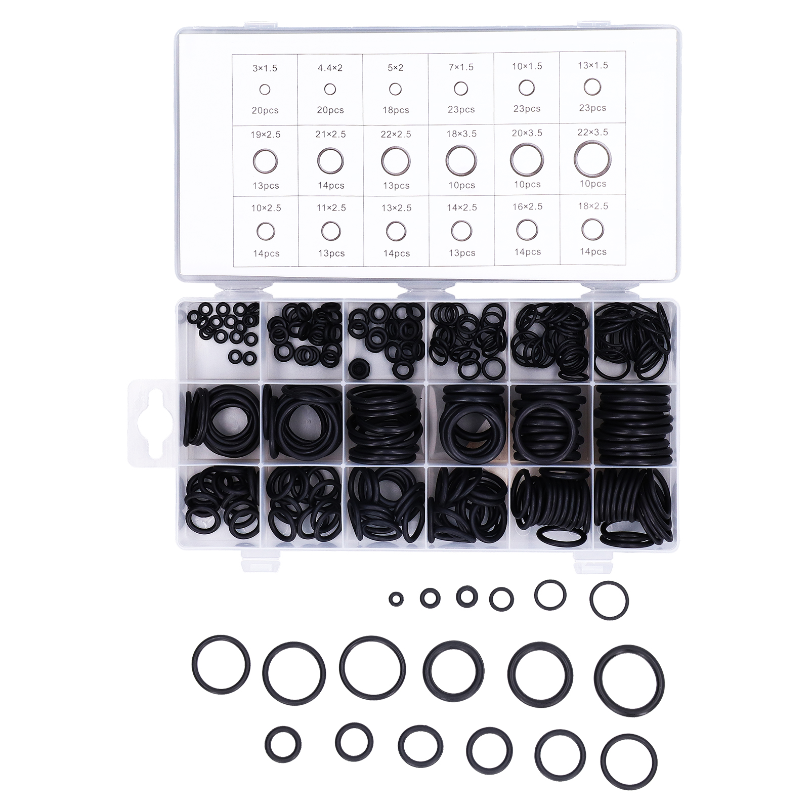 279-teiliges O-ring-set Für Rohrleitungen Aus Verschleißfestem Gummi, Sortiment Für Autos