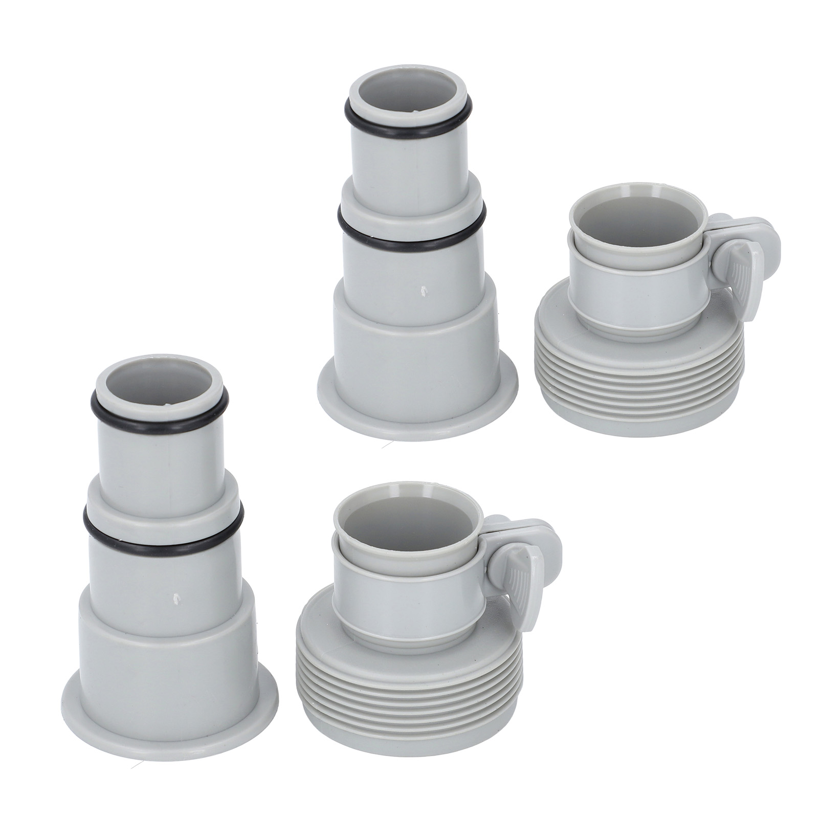 Set Mit 4 Pvc-poolschlauchadaptern Mit Gewindeanschluss Und Klemme Für Die Pumpe, Ersatzteilset