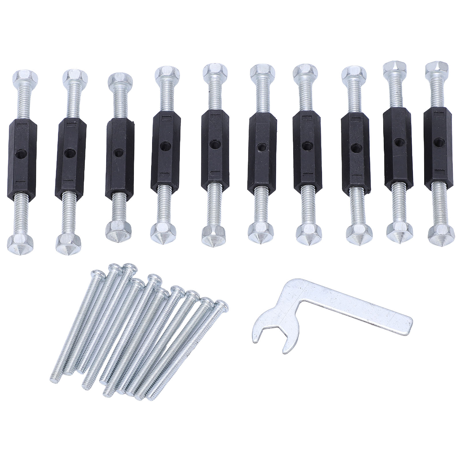 Reparaturset Für Typ-86-anschlussdosen Aus Legiertem Stahl Mit Distanzstücken, Schrauben Und Schraubenschlüssel Für Wandschalterfassungen. Enthält 10 Distanzstücke, 10 Schrauben Und 1 Schraubenschlüss