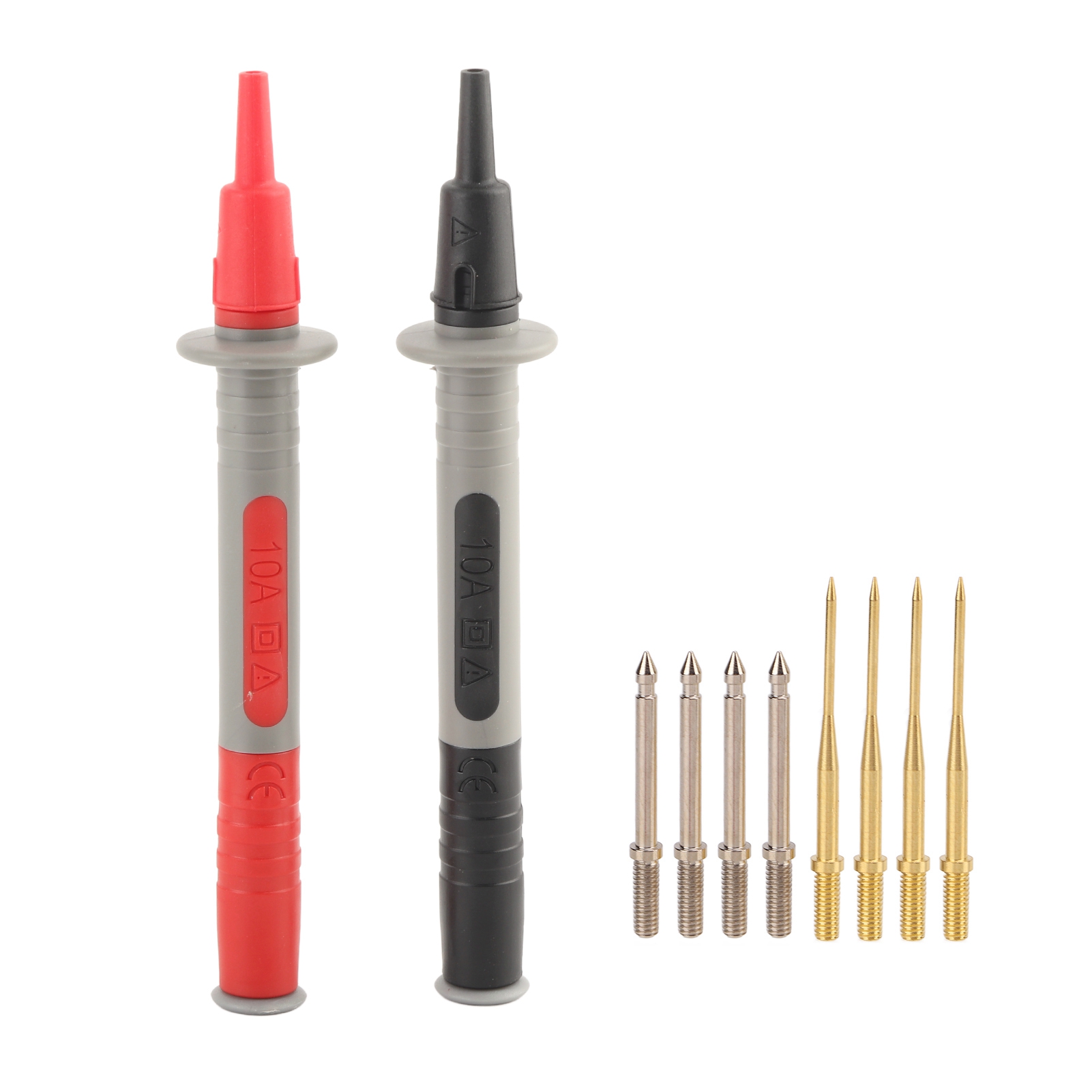 J.30013a Hitzebeständiges, Austauschbares Messspitzenset Für Multimeter, Flexible Pvc-spitzen, Rot/schwarz, 4 X 1 Mm Spitzen, 4 X 2 Mm Spitzen, Industrielle Messinstrumente