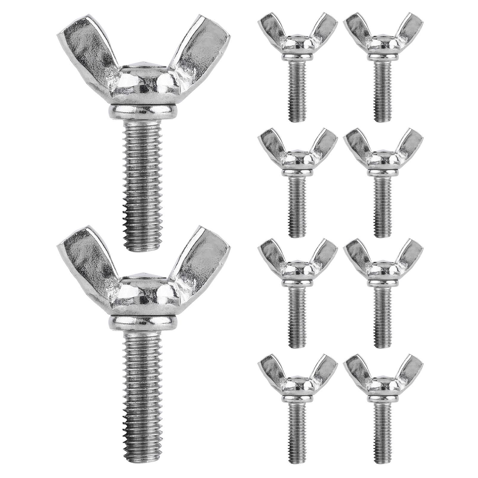 Packung Mit 10 Din 316 M5 X 20 Mm Flügelmuttern Aus Edelstahl 304 A2, Schmetterlingsschrauben, Maschinenbefestigung, Heimwerkerzubehör