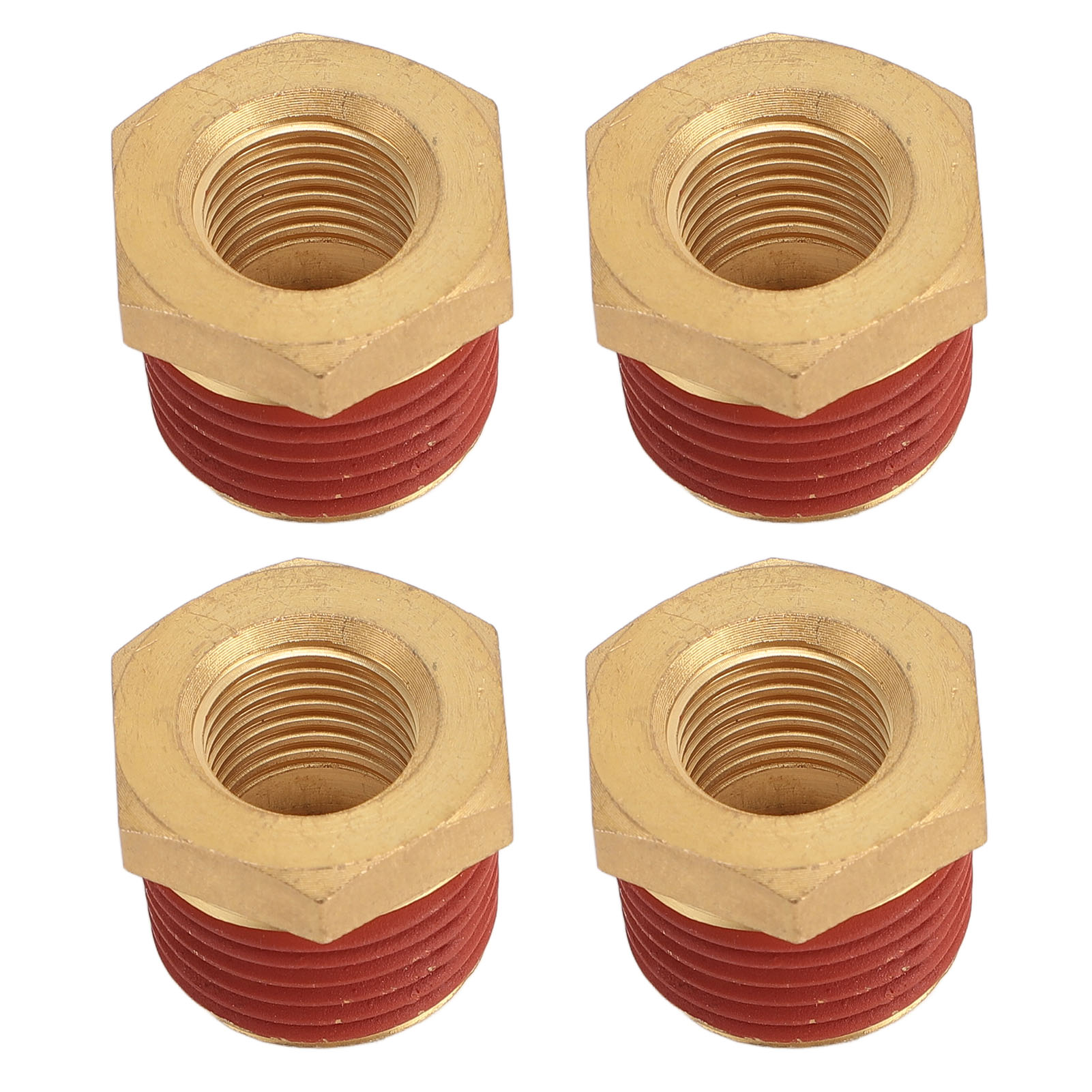 Packung Mit 10 Reduzierstücken Aus Messing, 1/2"-außengewinde Auf 1/4"-npt-innengewinde, Mit Auslaufsicheren Gummidichtungen
