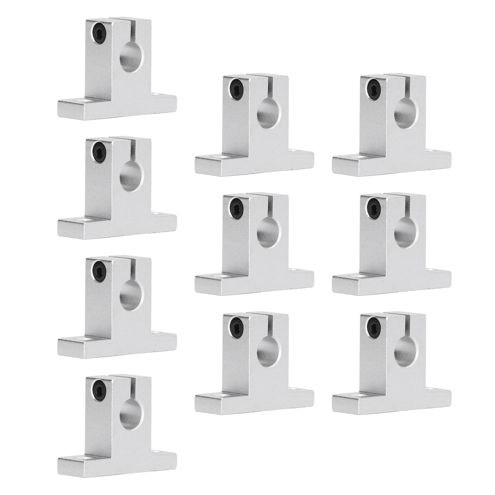 Packung Mit 10 Robusten Führungsschienenhalterungen Aus Aluminiumlegierung Für Linearführungen, Sk10 Linearstangenhalterung