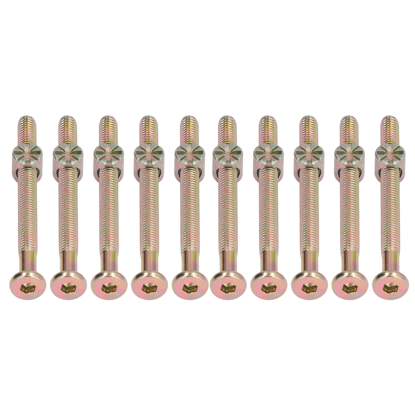 10 Sets M6-holzschrauben Aus Verzinktem Edelstahl Für Babybetten, Innensechskantschrauben, Möbelbeschlag-set, M6 X 70 Mm