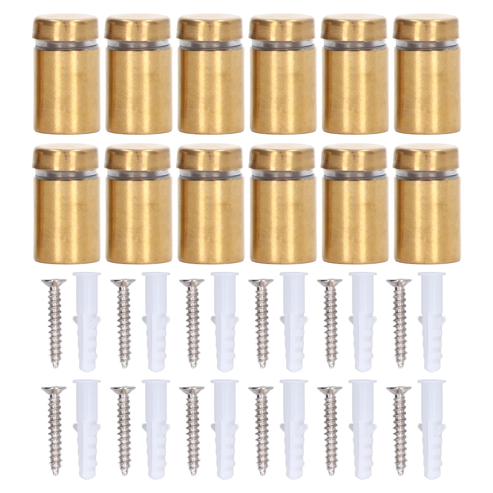 Set Mit 12 Edelstahl-abstandsschrauben 12x20mm Zur Wandmontage Von Werbeschildern