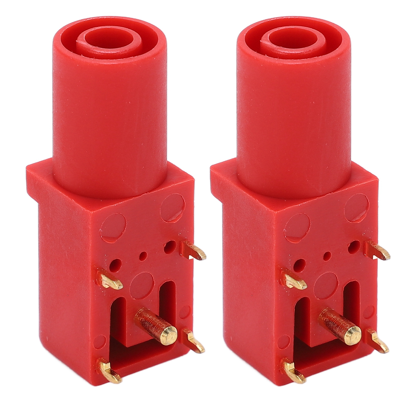 2er-pack Sichere Bananenstecker Für Leiterplatten, 4 Mm, Lötanschluss, Messing Pa, Elektrisch Leitfähig, Für Multimeter, Spannungsprüfung, Rot