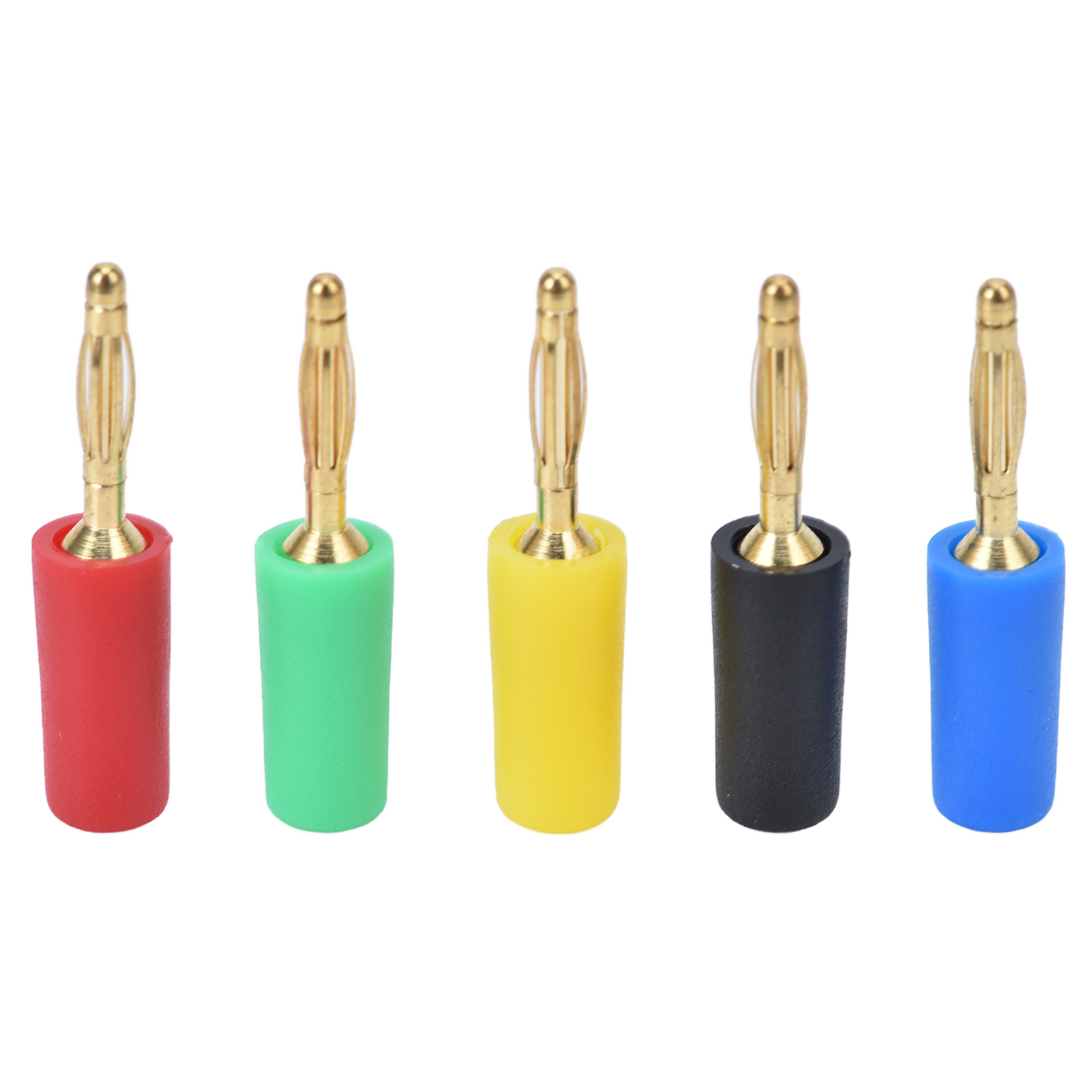 Set Mit 5 Vergoldeten Kupfer-bananensteckern Zum Anschluss Von Zubehör 10002