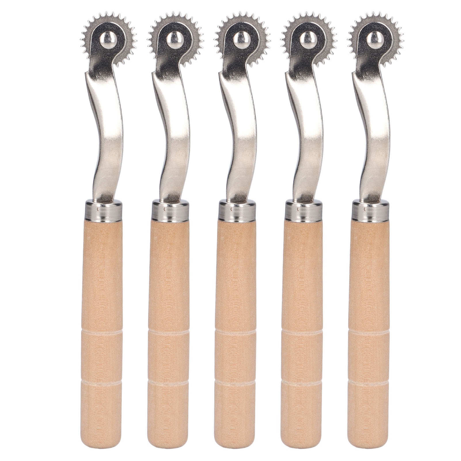 Set Mit 5 Markierrädern Aus Edelstahl Mit Holzgriffen Zum Bohren Und Markieren