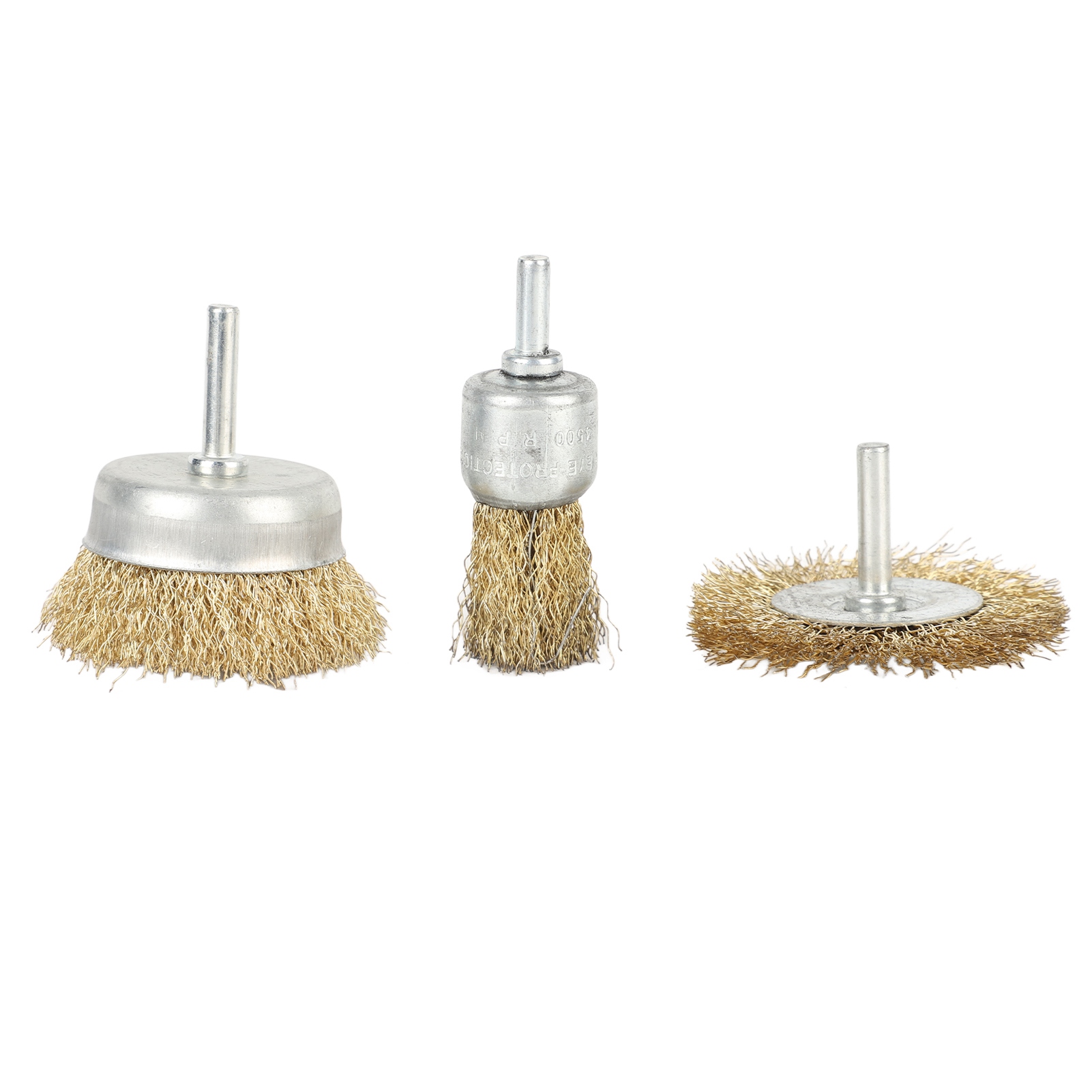 Set Mit 3 Edelstahl-drahtbürsten Für Akku-bohrmaschinen Und Elektrische Schleifmaschinen, Stiftbürste Bis 4500 U/min