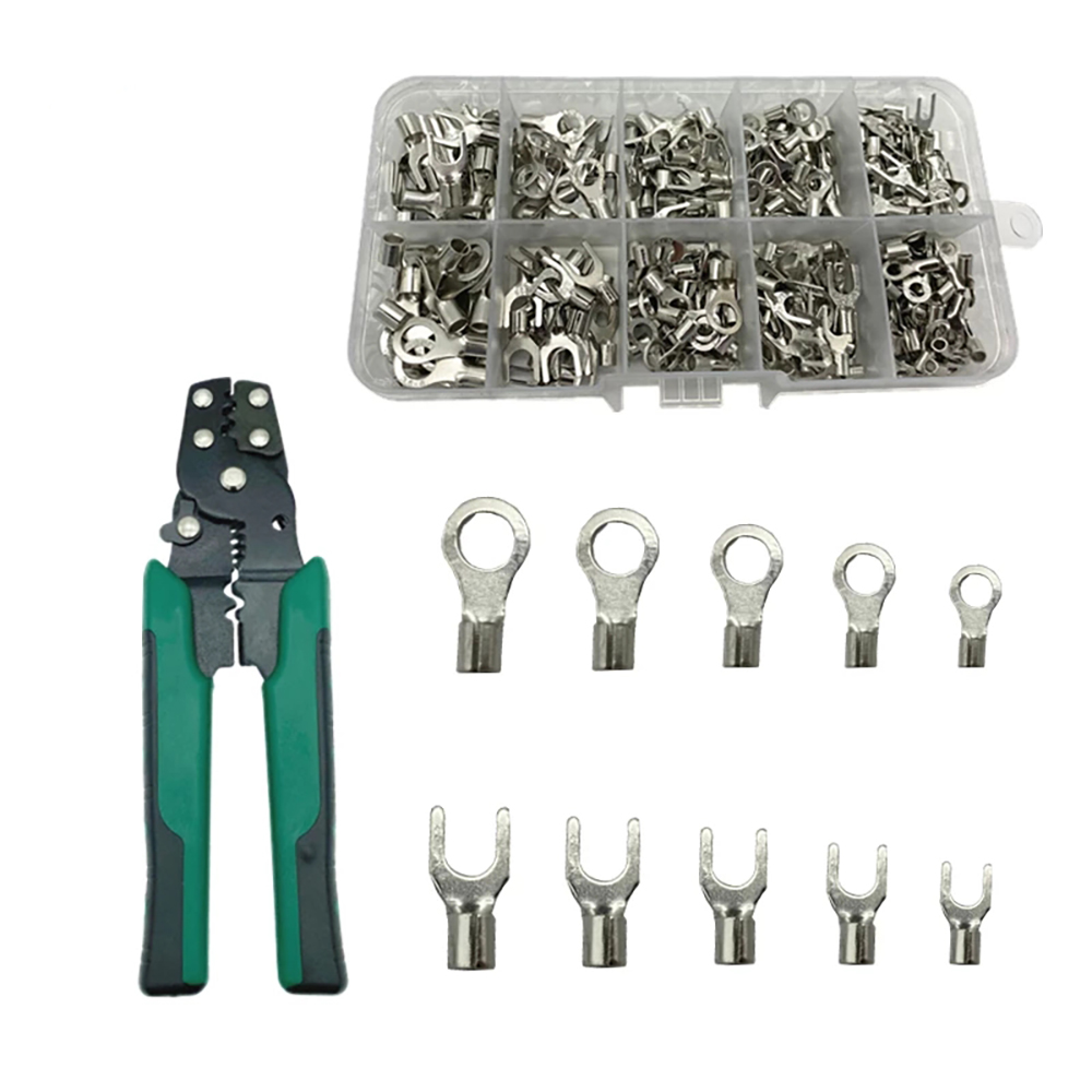 320 Crimpverbinder Mit Crimpwerkzeug-set, 10-in-1-set, Blanke Crimpverbinder, Kaltgepresst, U-förmig, O-förmig, Verpackt