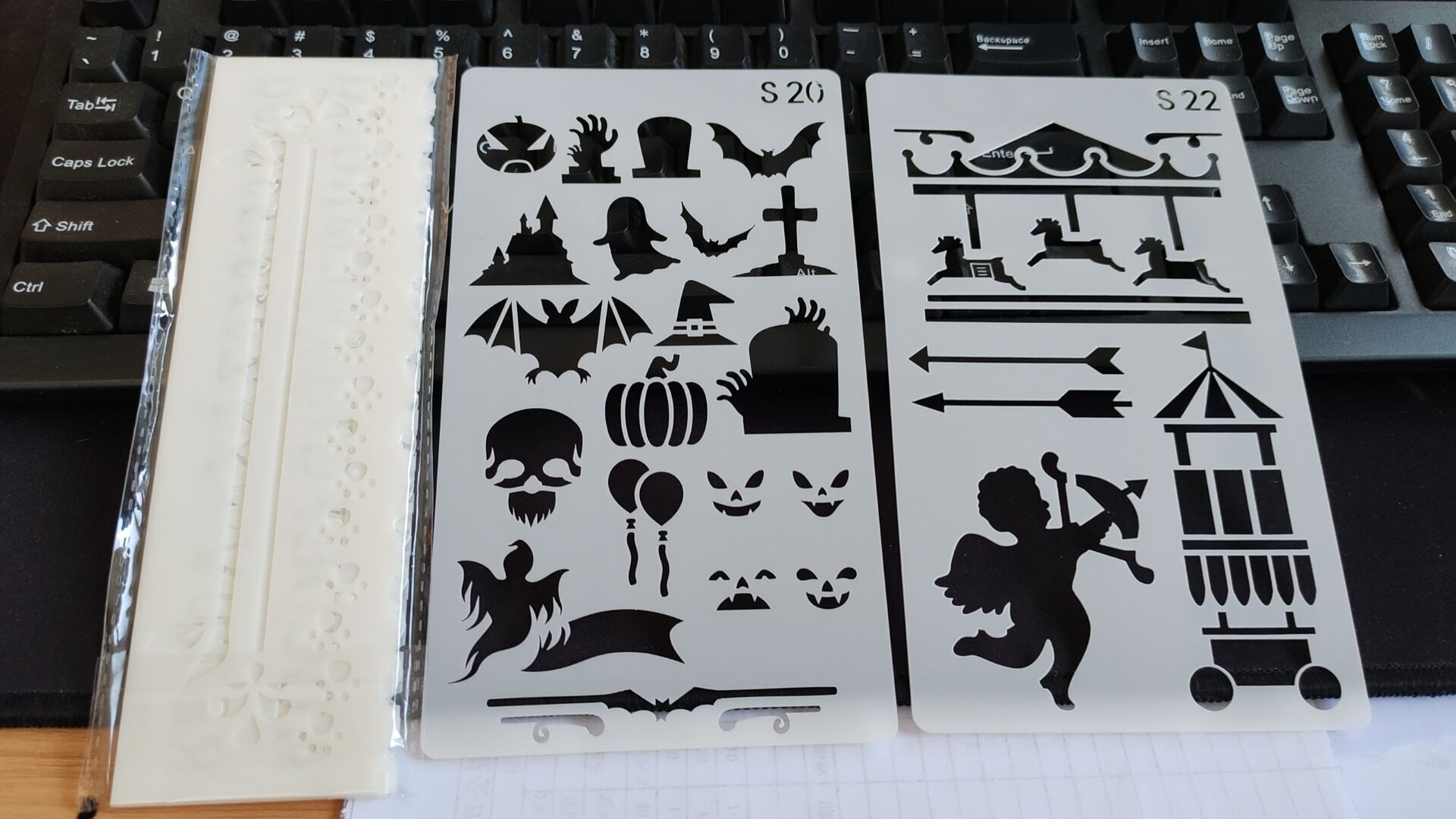 Set Gravurschablonen, Dekorative Schablonen In Verschiedenen Stilen, Für Diy-halloween-dekorationen, Bars, Spukhäuser, Zur Verwendung Mit Einem Elektrischen Gravierstift Und Einer Schleifscheibe