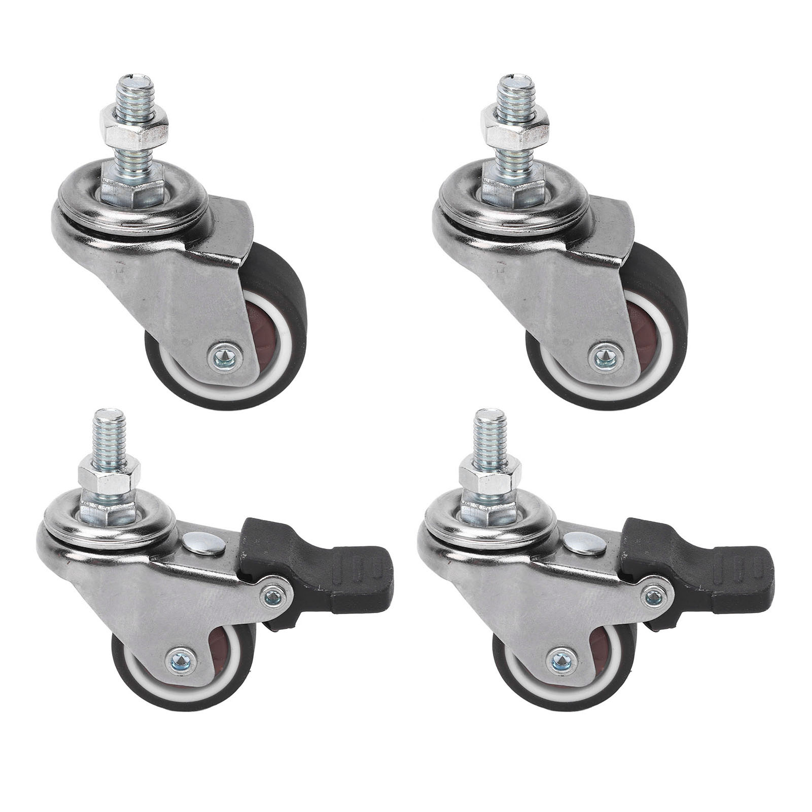 Satz Mit 4 M6x15mm Gewinderollen, 25mm Durchmesser, Tpr, Für Wagen, Werkbänke, Möbel, Schränke, Regale